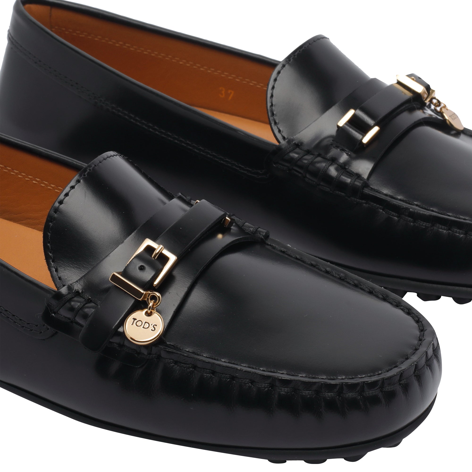 Tods Flat shoes Black Leather Rubber Sole