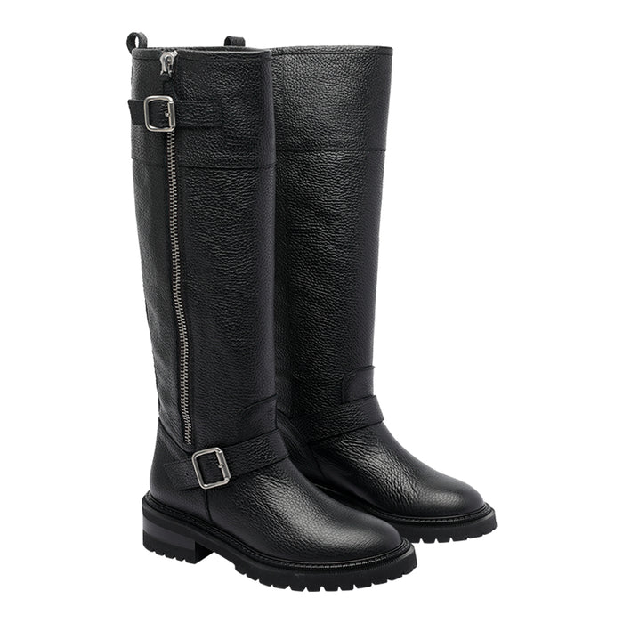 Via Roma 15 Boots Black Leather Rubber Sole