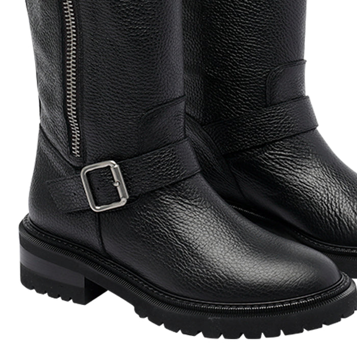 Via Roma 15 Boots Black Leather Rubber Sole