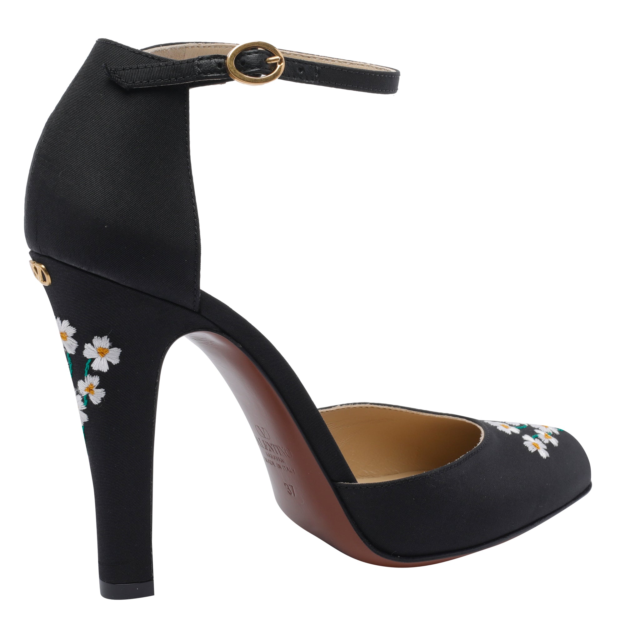 Valentino Garavani With Heel Black Textile Leather