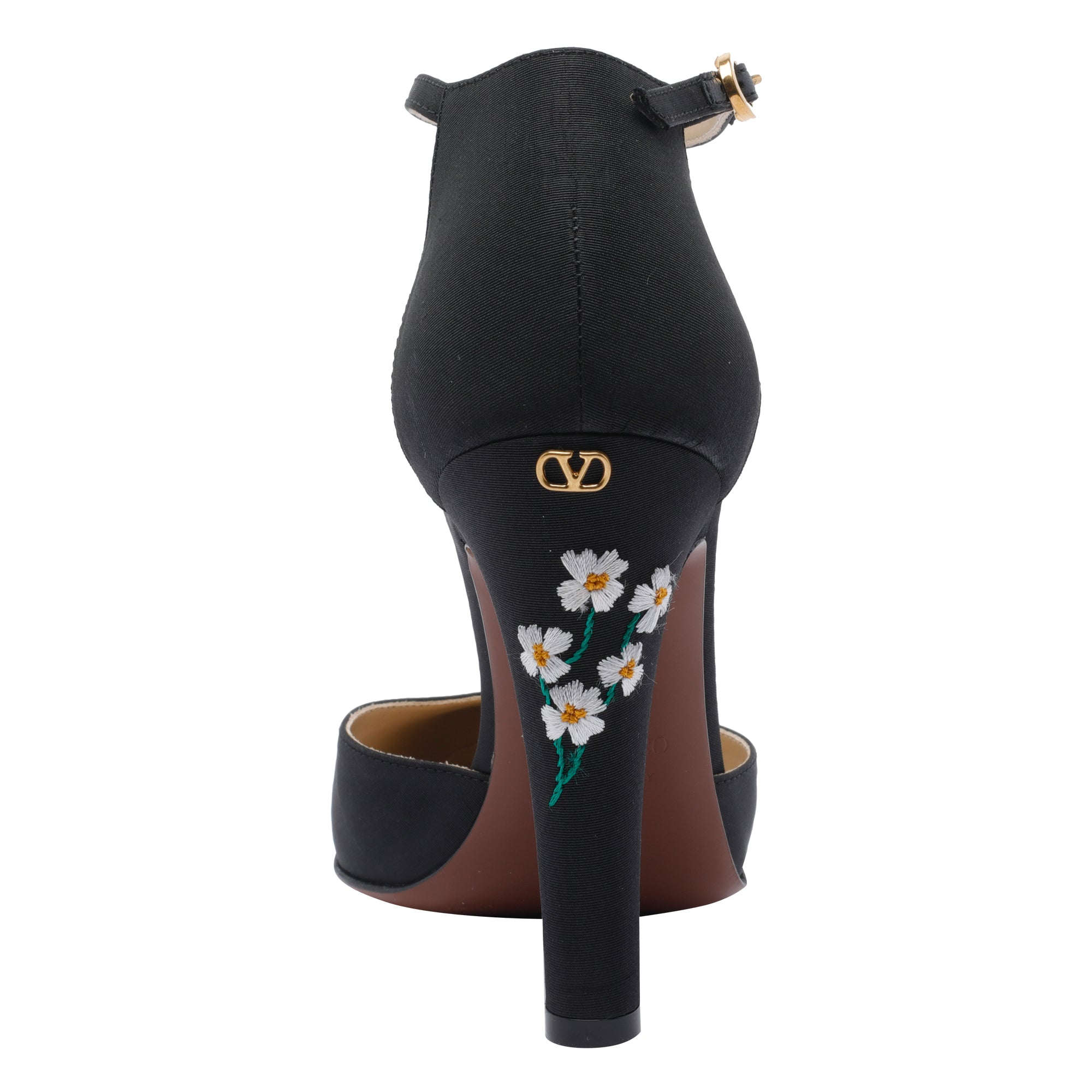 Valentino Garavani With Heel Black Textile Leather