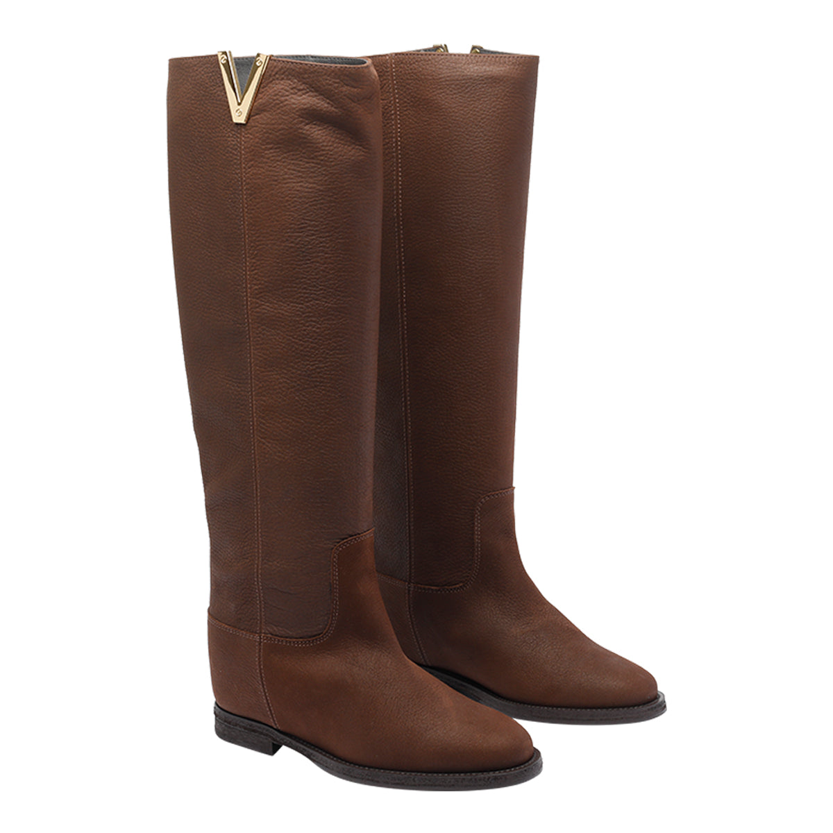 Via Roma 15 Boots Brown Leather Rubber Sole