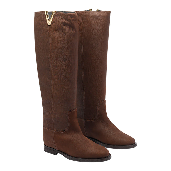 Via Roma 15 Boots Brown Leather Rubber Sole