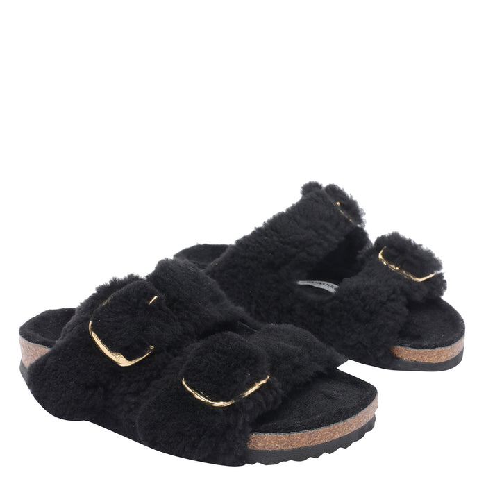 Birkenstock Sandals Black Leather Rubber Sole