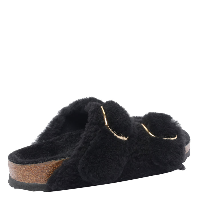 Birkenstock Sandals Black Leather Rubber Sole
