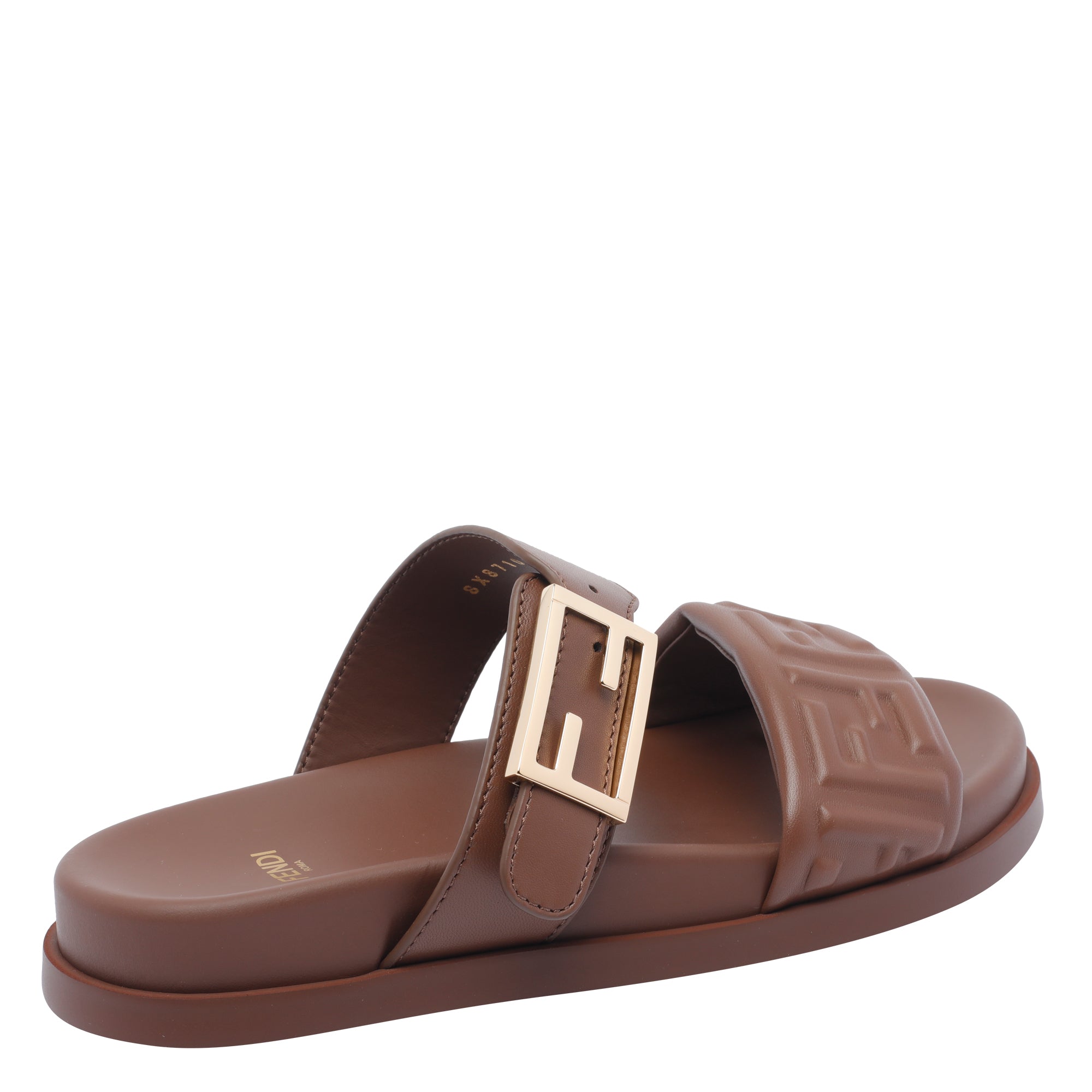 Fendi Sandals Brown Calf Leather/rubber Sole