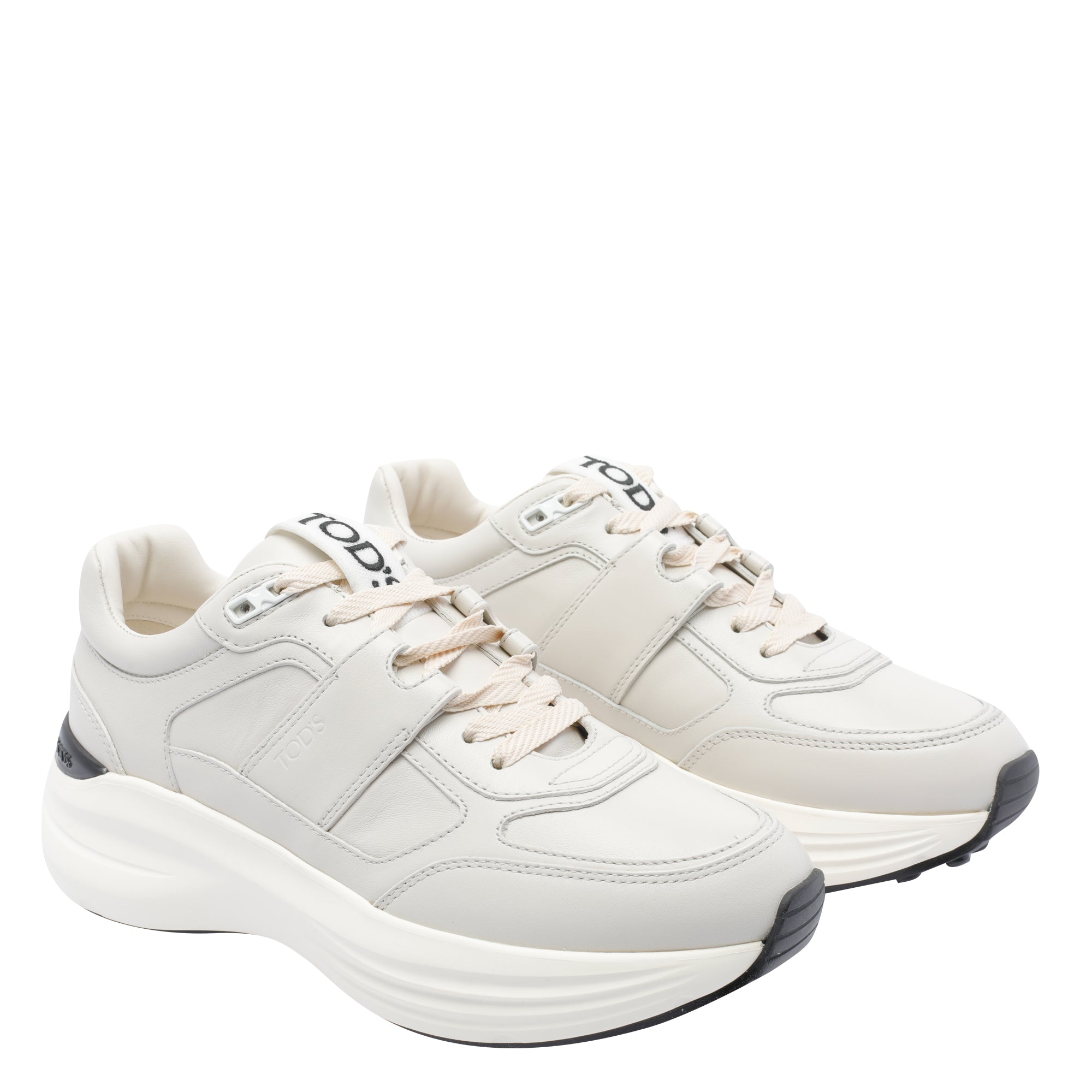 Tods Sneakers White Leather Rubber Sole