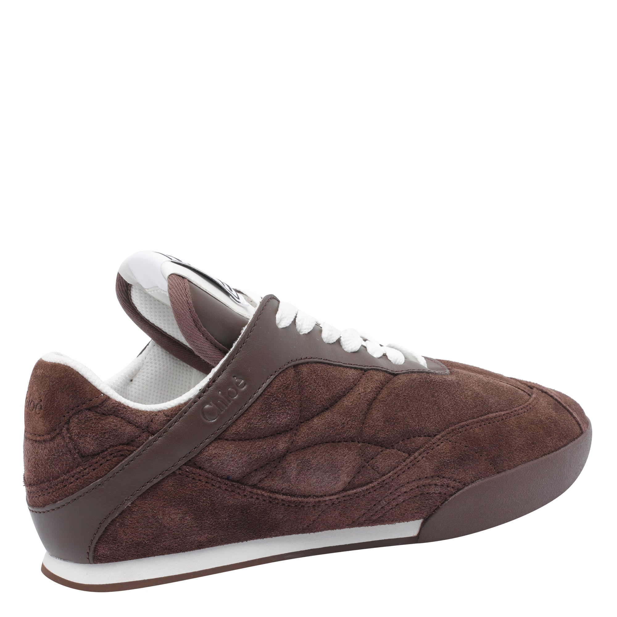 Chloè Sneakers Brown Leather Fabric Rubber Sole