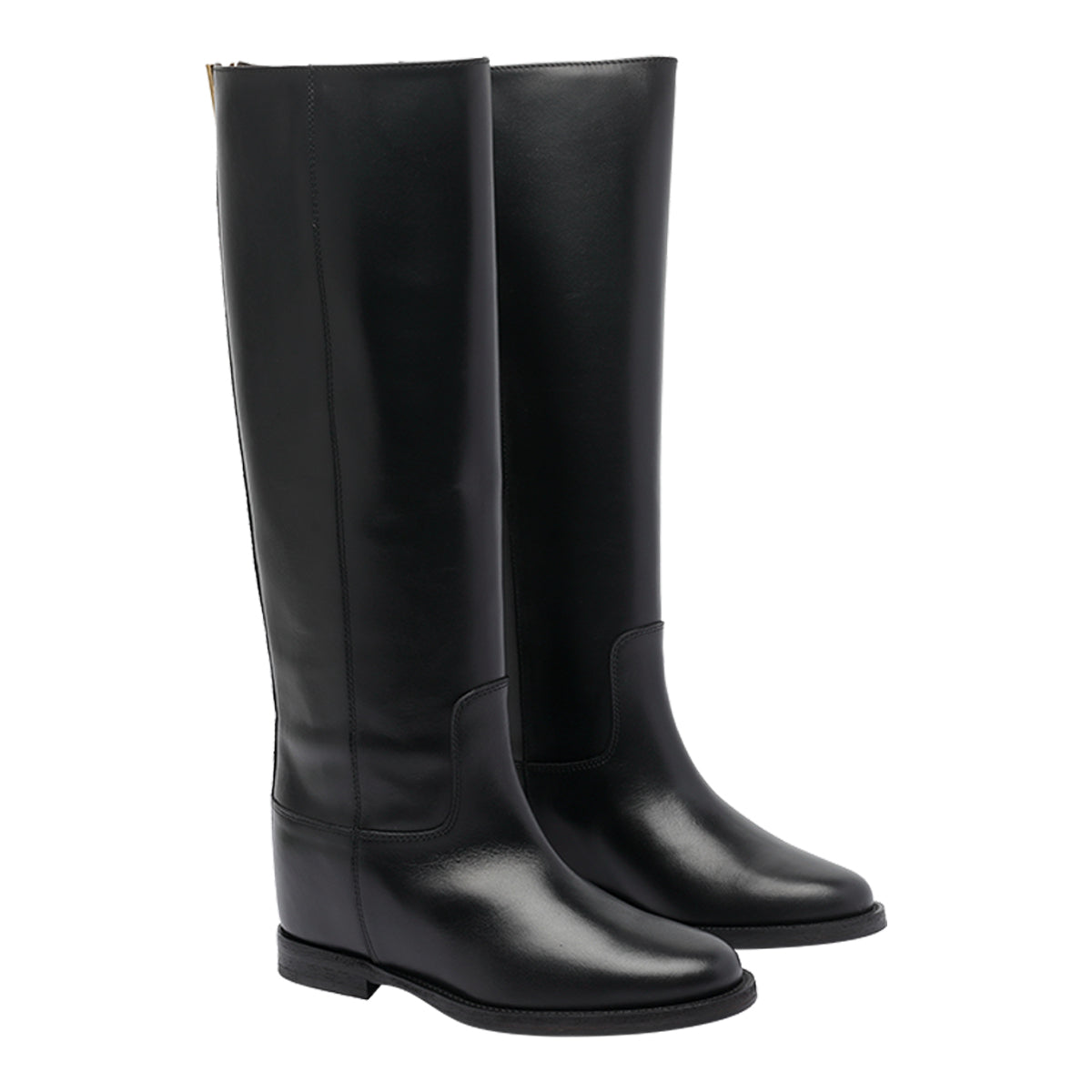 Via Roma 15 Boots Black Leather Rubber Sole
