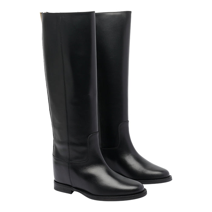 Via Roma 15 Boots Black Leather Rubber Sole