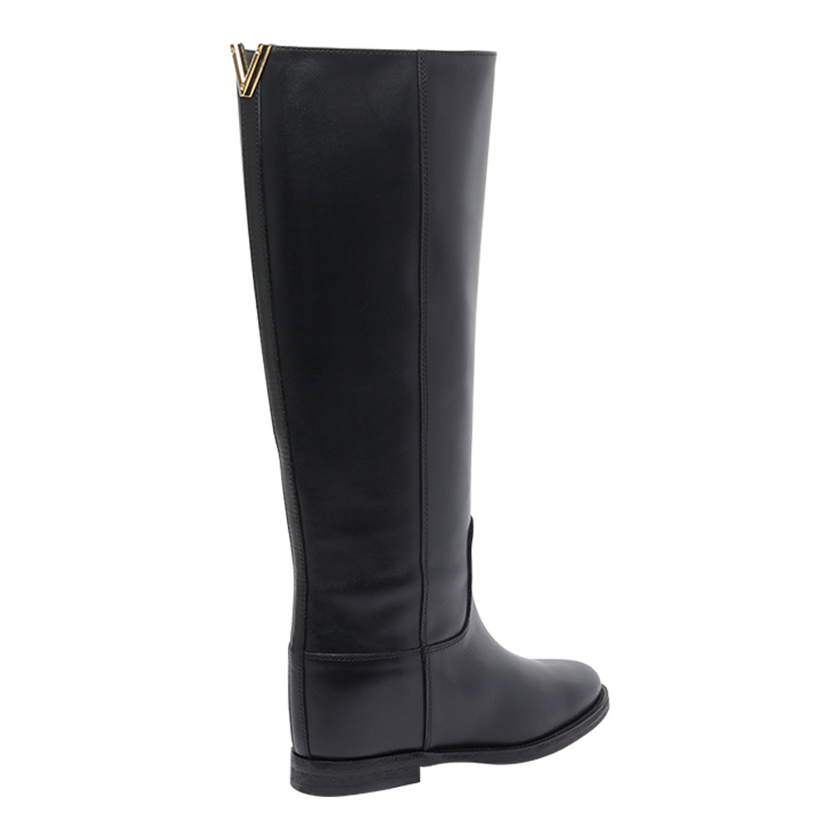 Via Roma 15 Boots Black Leather Rubber Sole