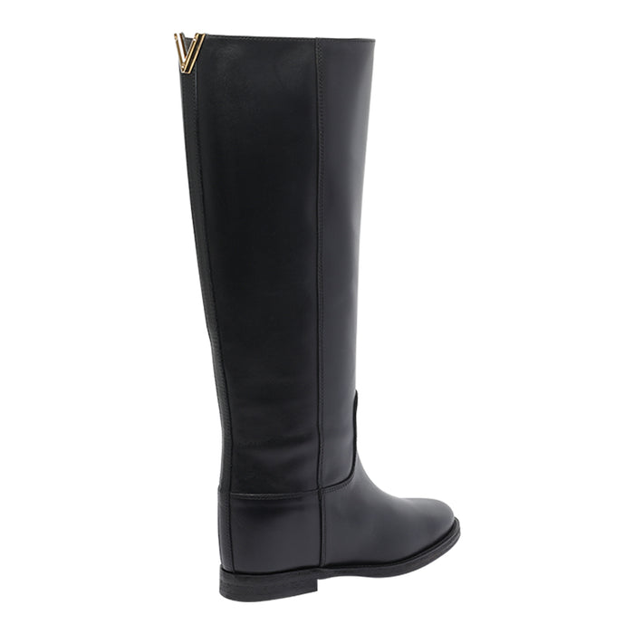 Via Roma 15 Boots Black Leather Rubber Sole