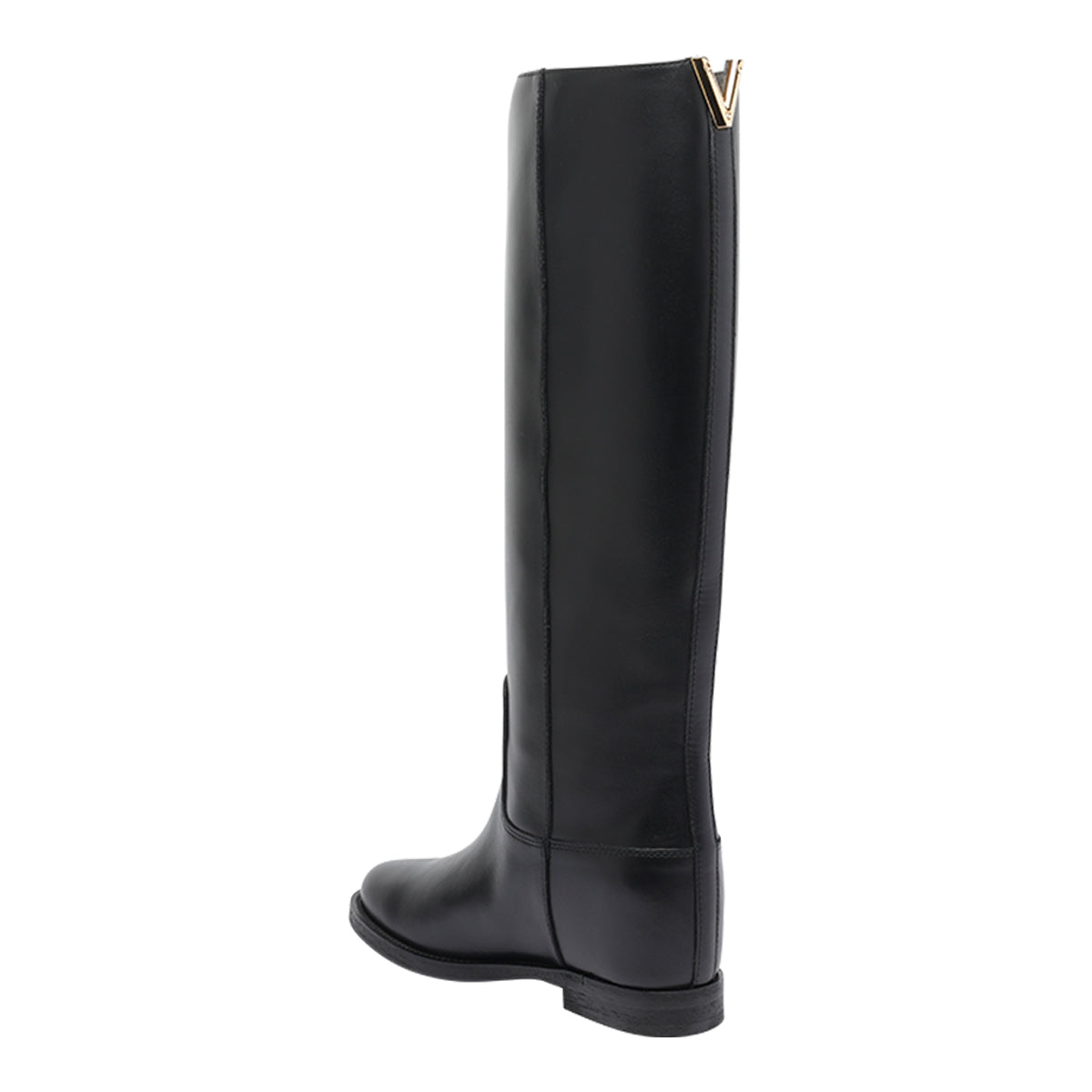 Via Roma 15 Boots Black Leather Rubber Sole