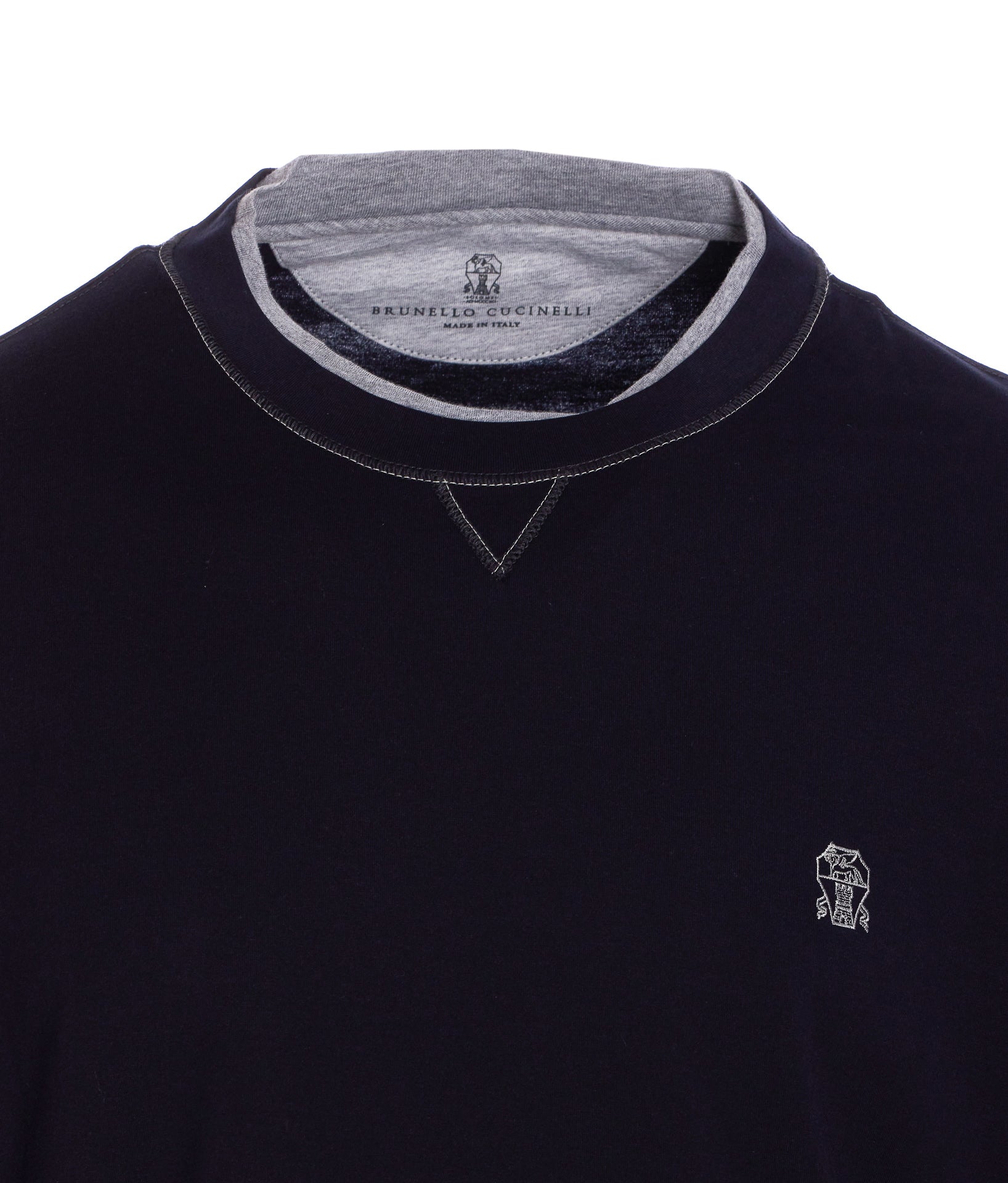 Brunello Cucinelli T-Shirts And Polos Blue Cotone