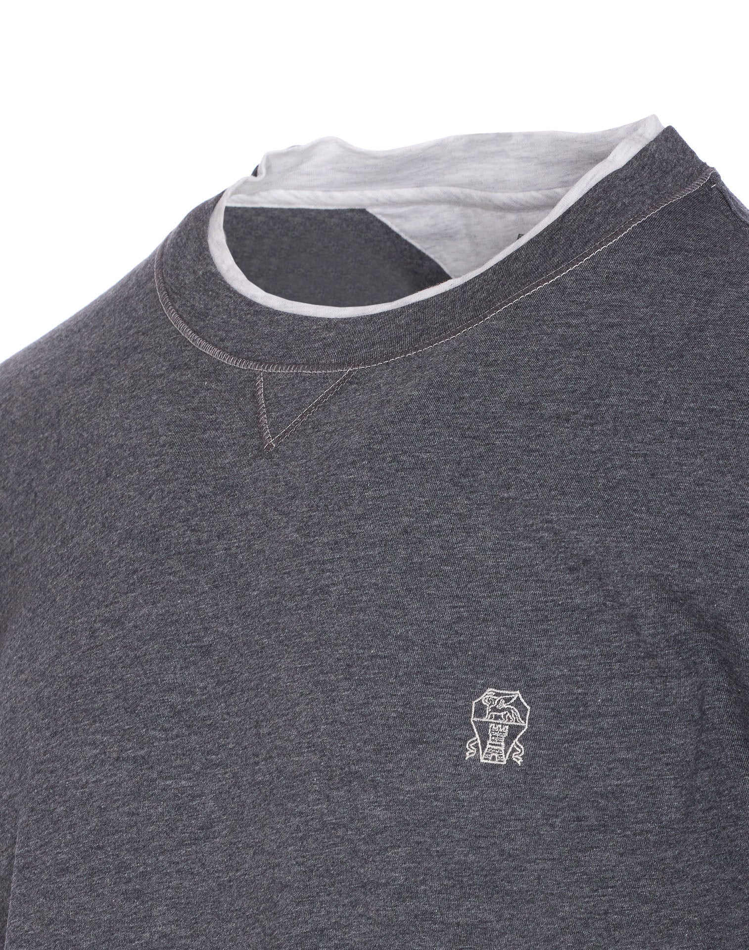 Brunello Cucinelli T-Shirts And Polos Grey Cotone