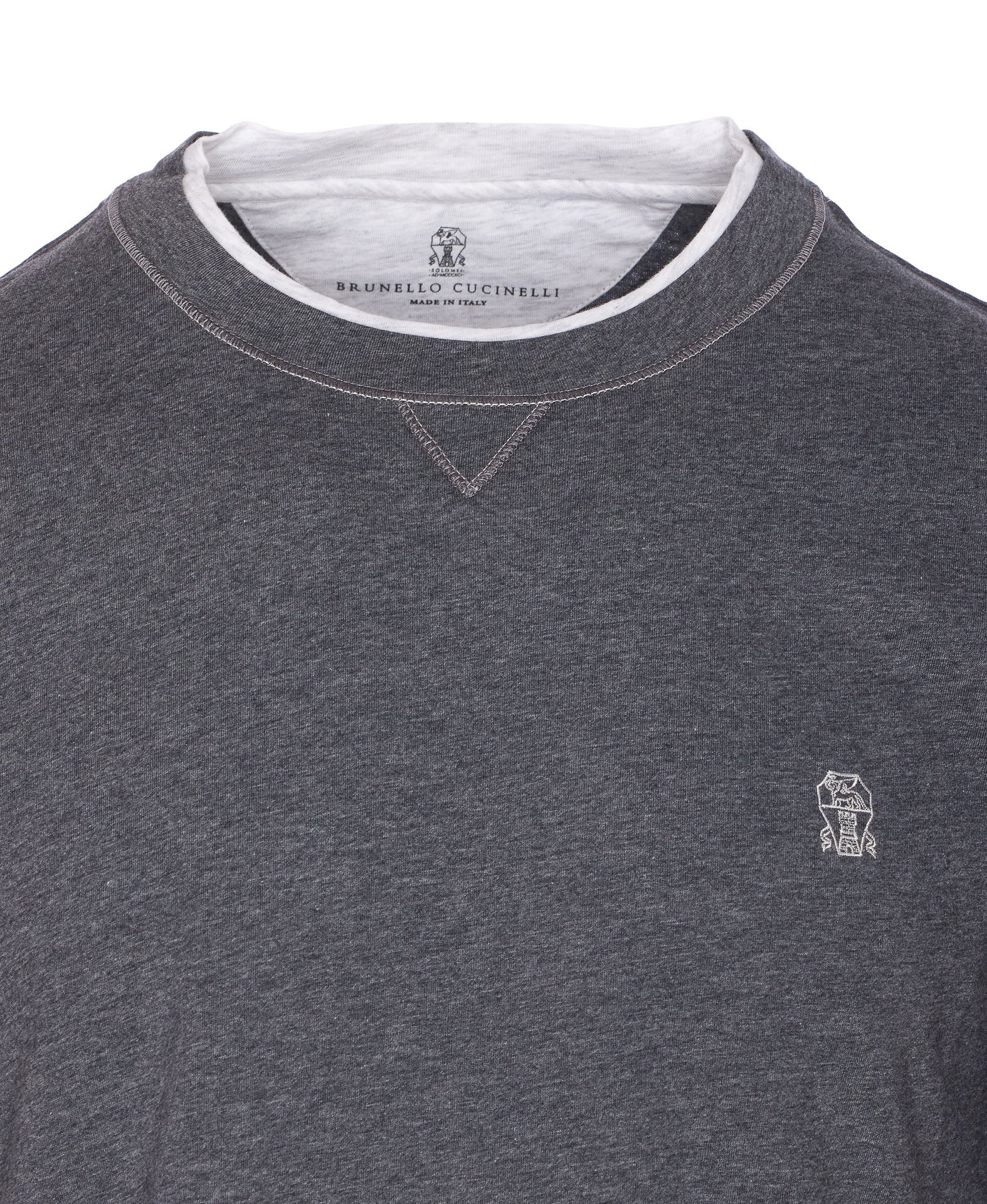Brunello Cucinelli T-Shirts And Polos Grey Cotone