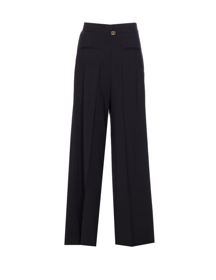 Twin-Set Trousers Black Viscose
