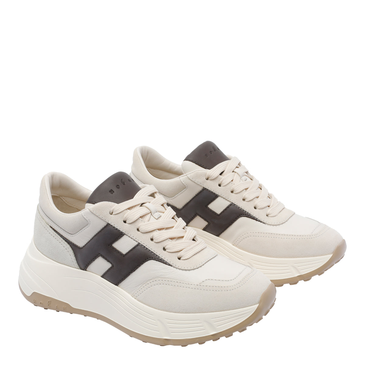 Hogan Sneakers White Suede Leather/ Rubber Sole