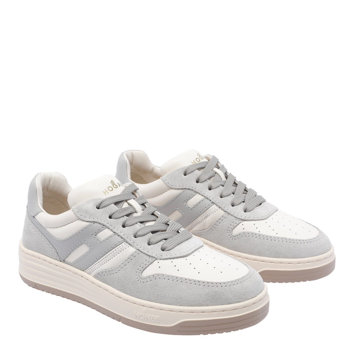 Hogan Sneakers Grey Calf Leather/ Rubber Sole
