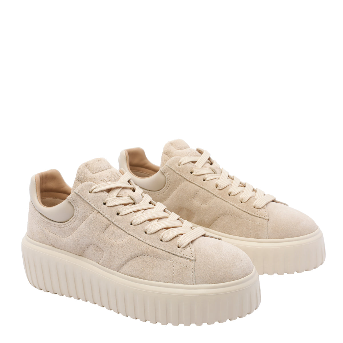 Hogan Sneakers Beige Calf Leather/ Rubber Sole