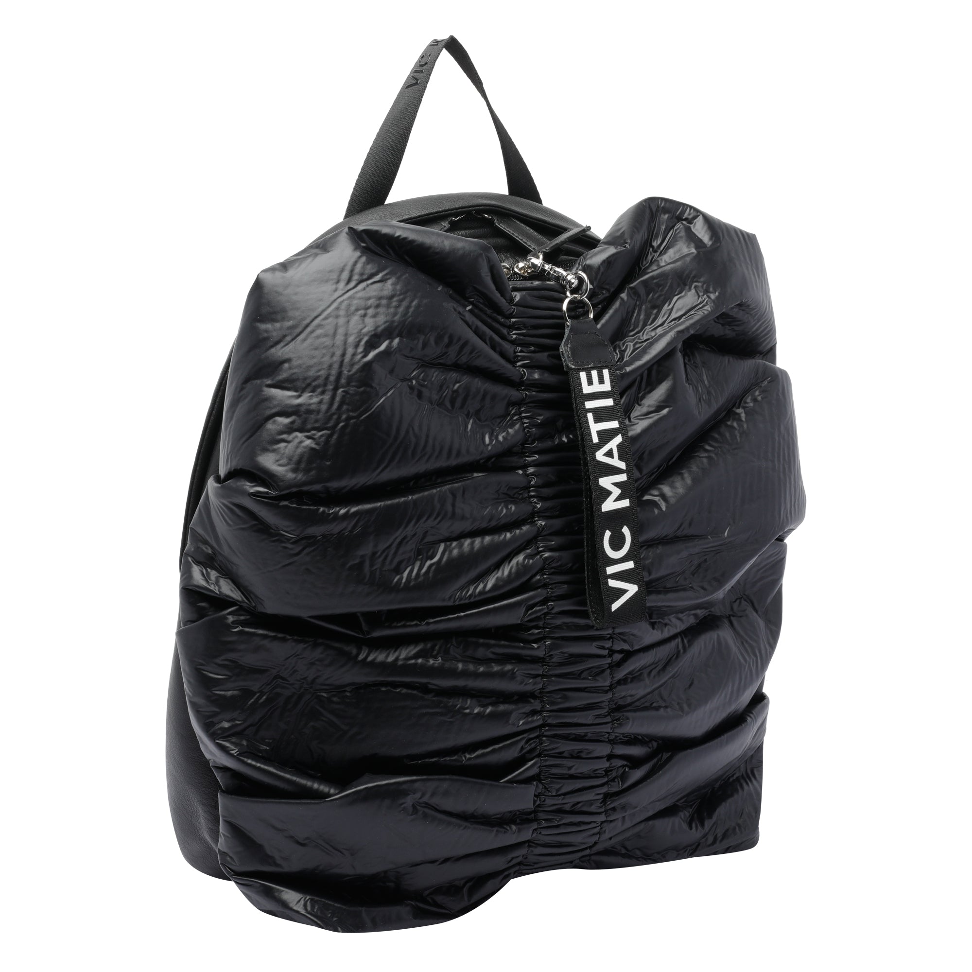 Vic Matie Bags Black Calf Leather Fabric
