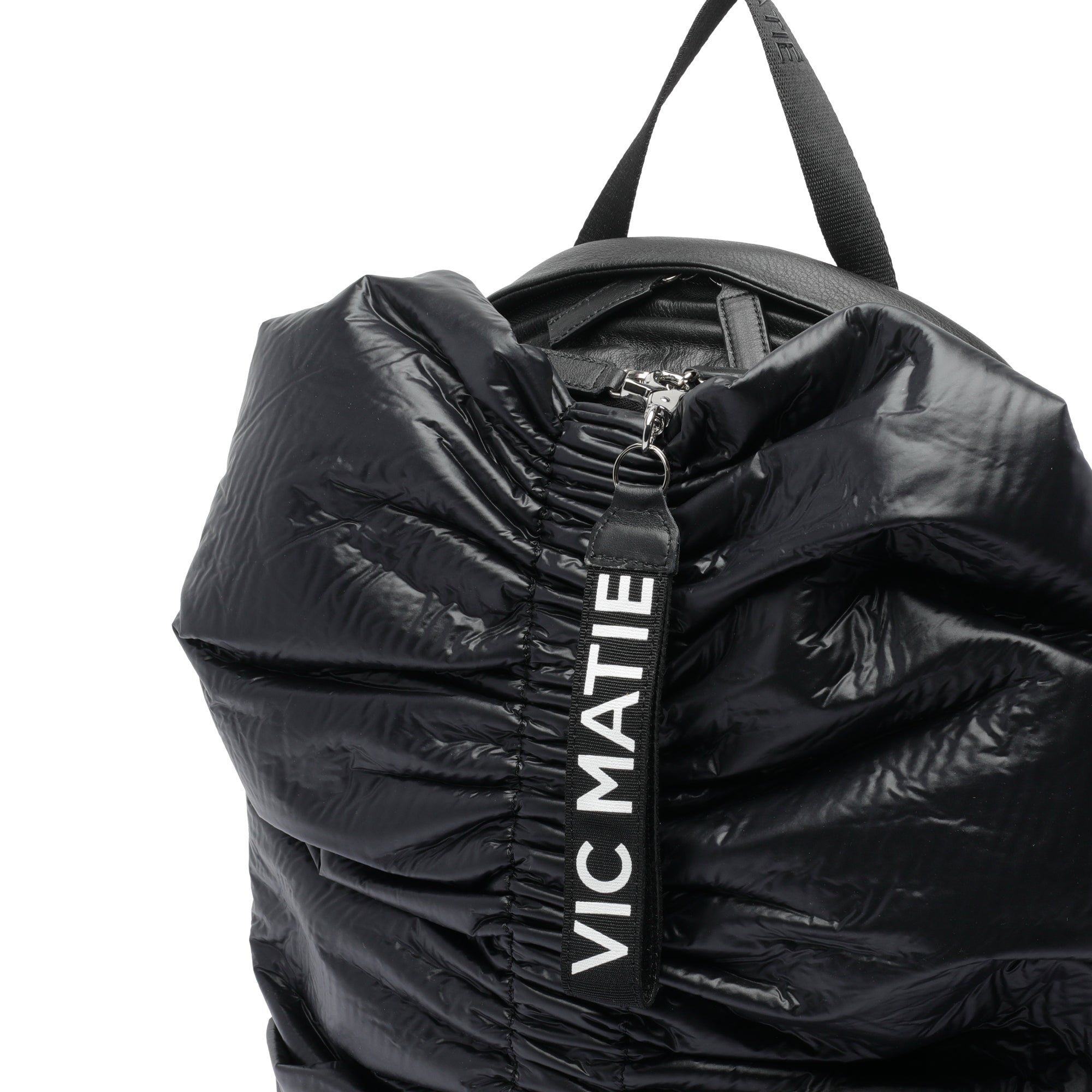 Vic Matie Bags Black Calf Leather Fabric