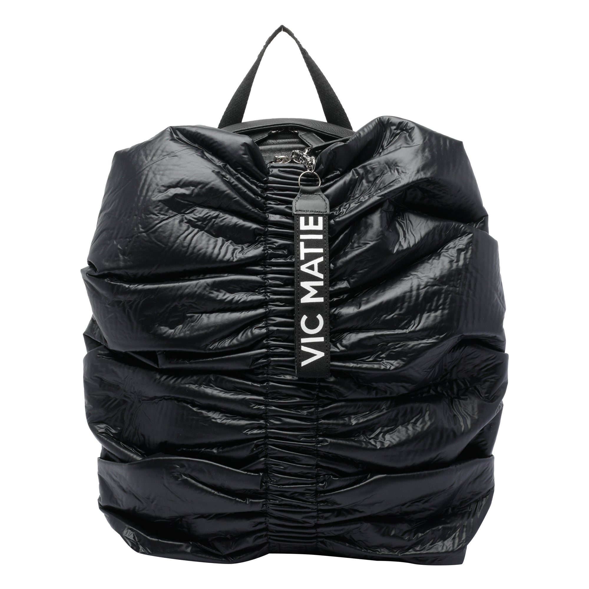 Vic Matie Bags Black Calf Leather Fabric