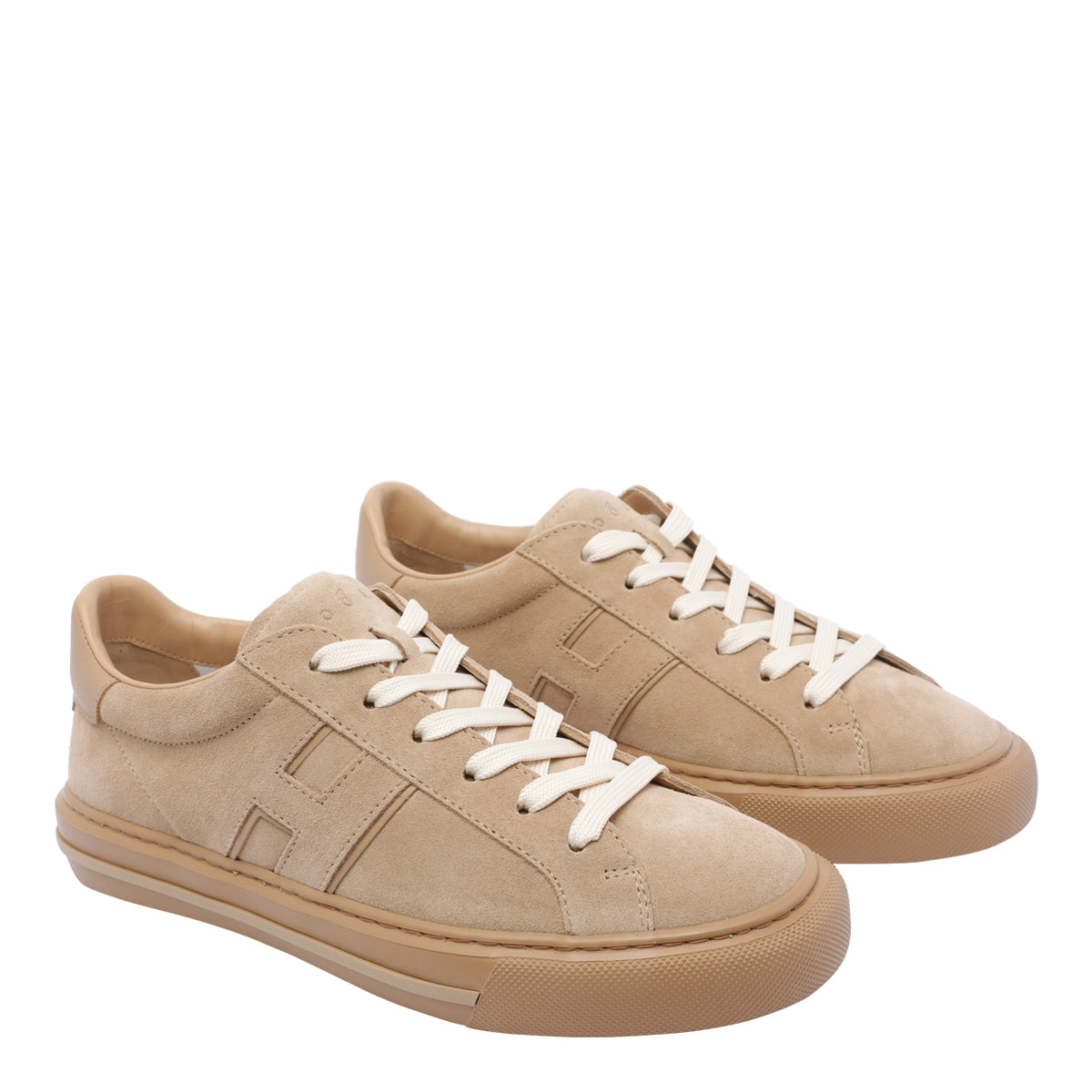 Hogan Sneakers Beige Suede Leather/ Rubber Sole
