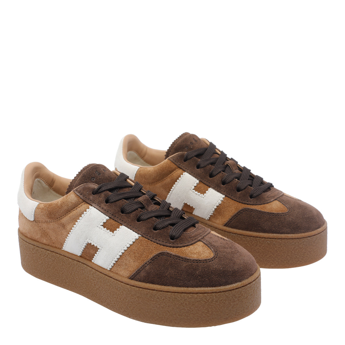 Hogan Sneakers Brown Suede Leather/ Rubber Sole