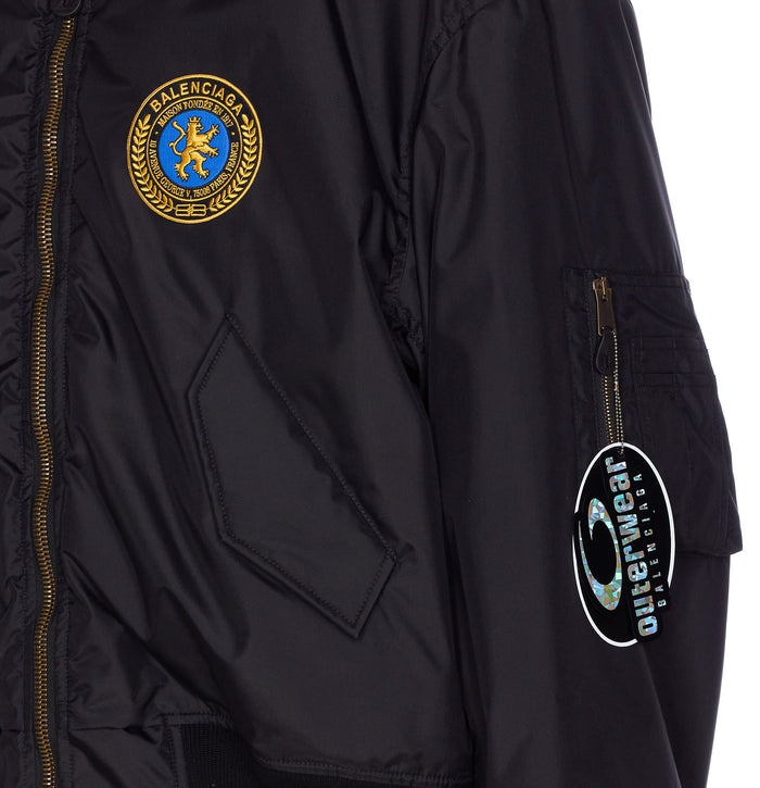 Balenciaga Coats Black Polyamide