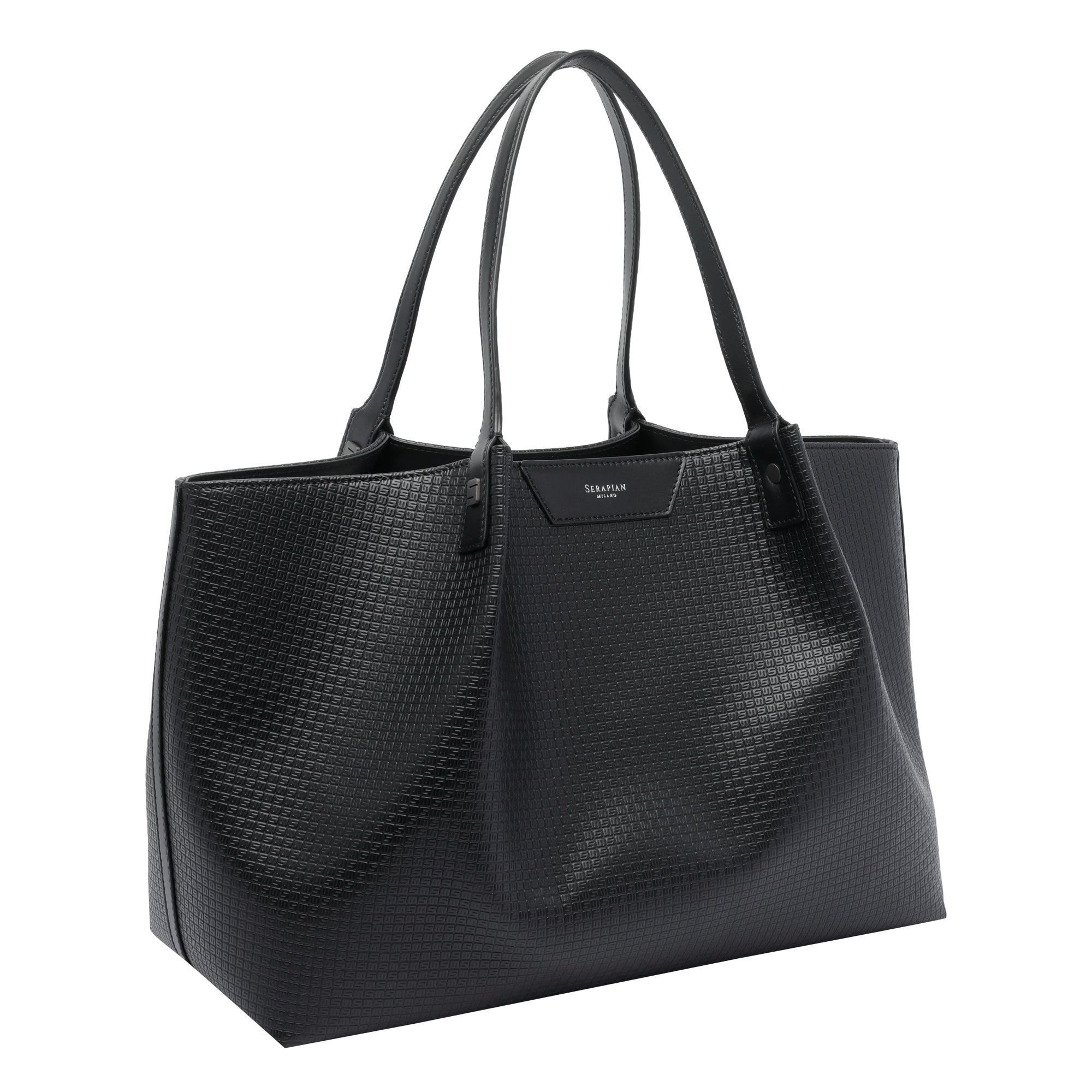 Serapian Bags Black Canvas Resinato