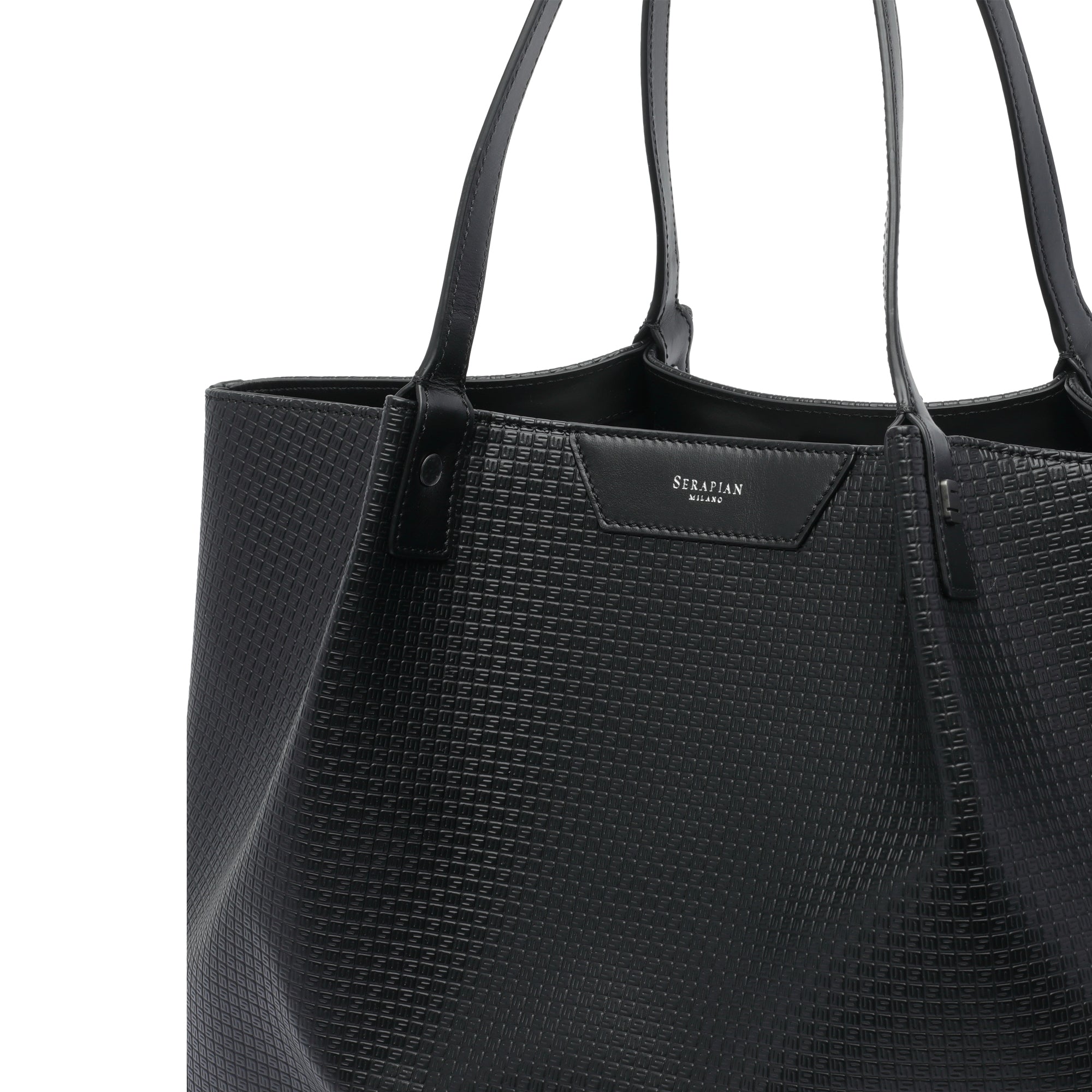 Serapian Bags Black Canvas Resinato