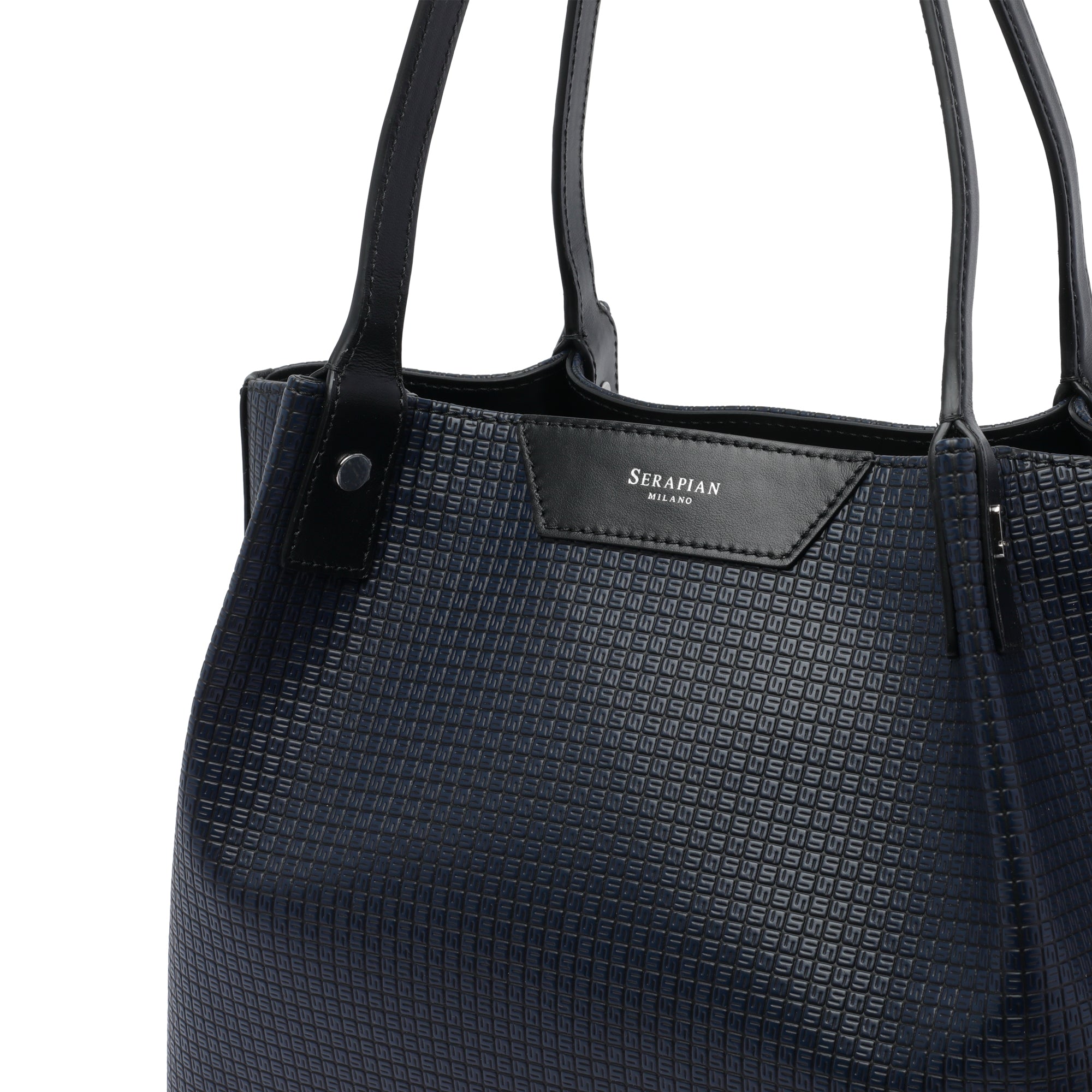 Serapian Bags Blue Canvas Resinato
