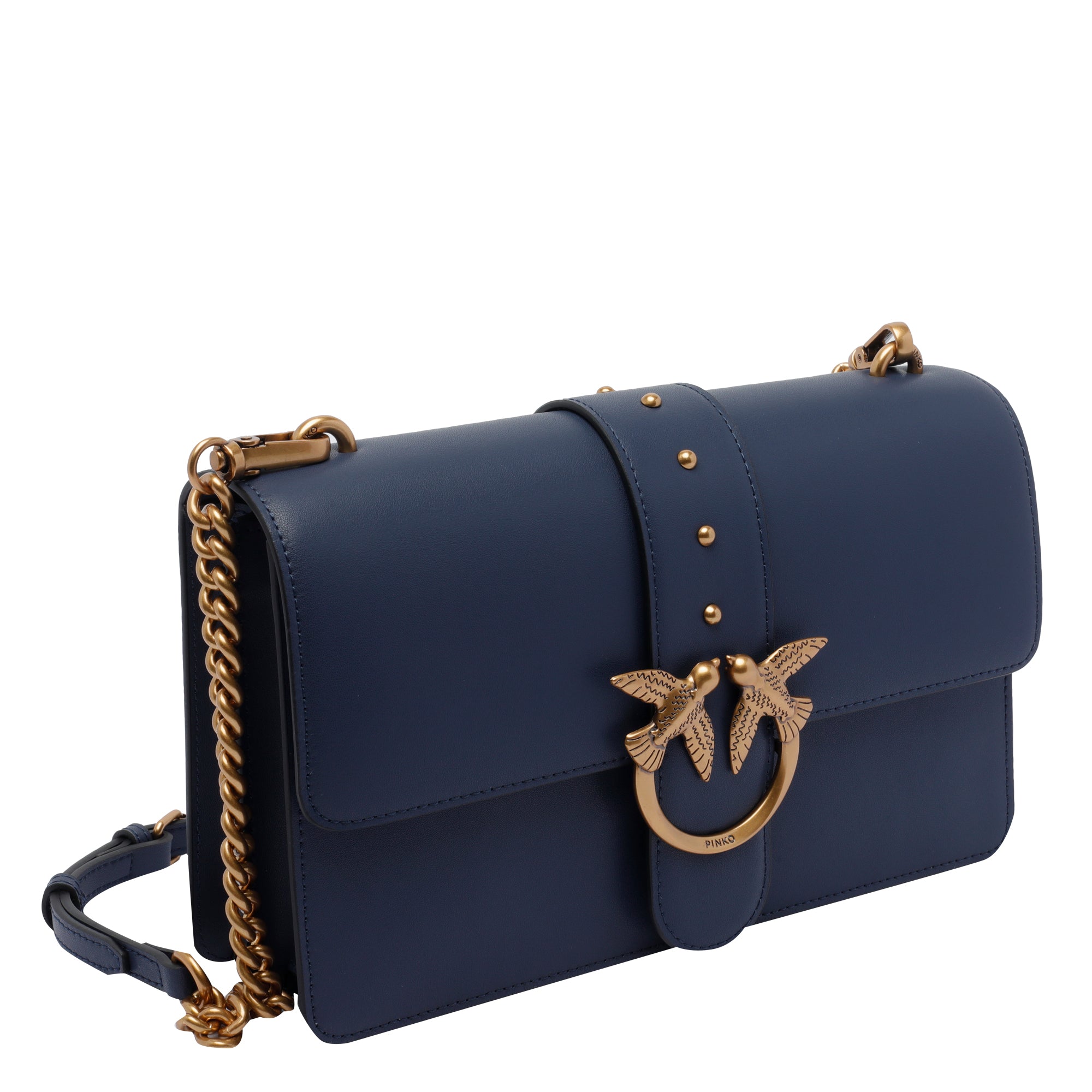 Pinko Bags Blue Calf Leather