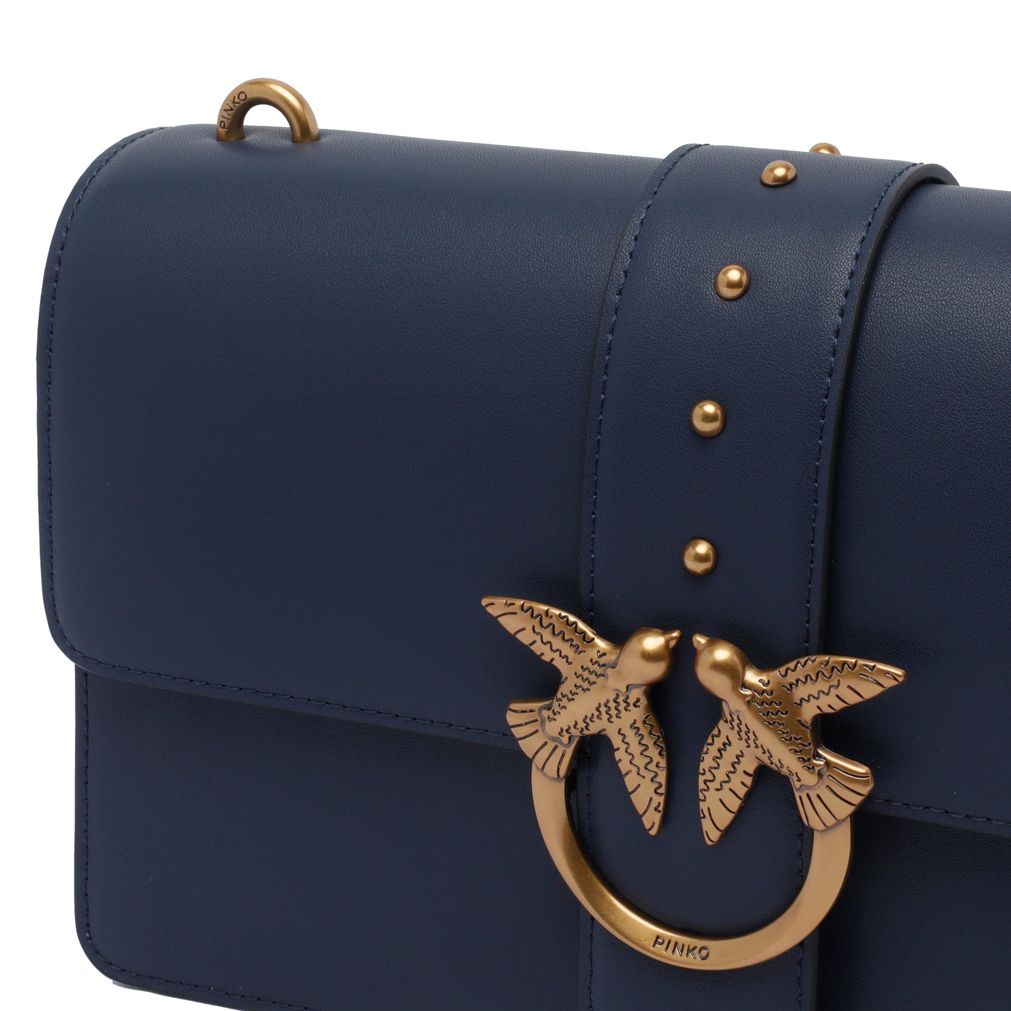Pinko Bags Blue Calf Leather