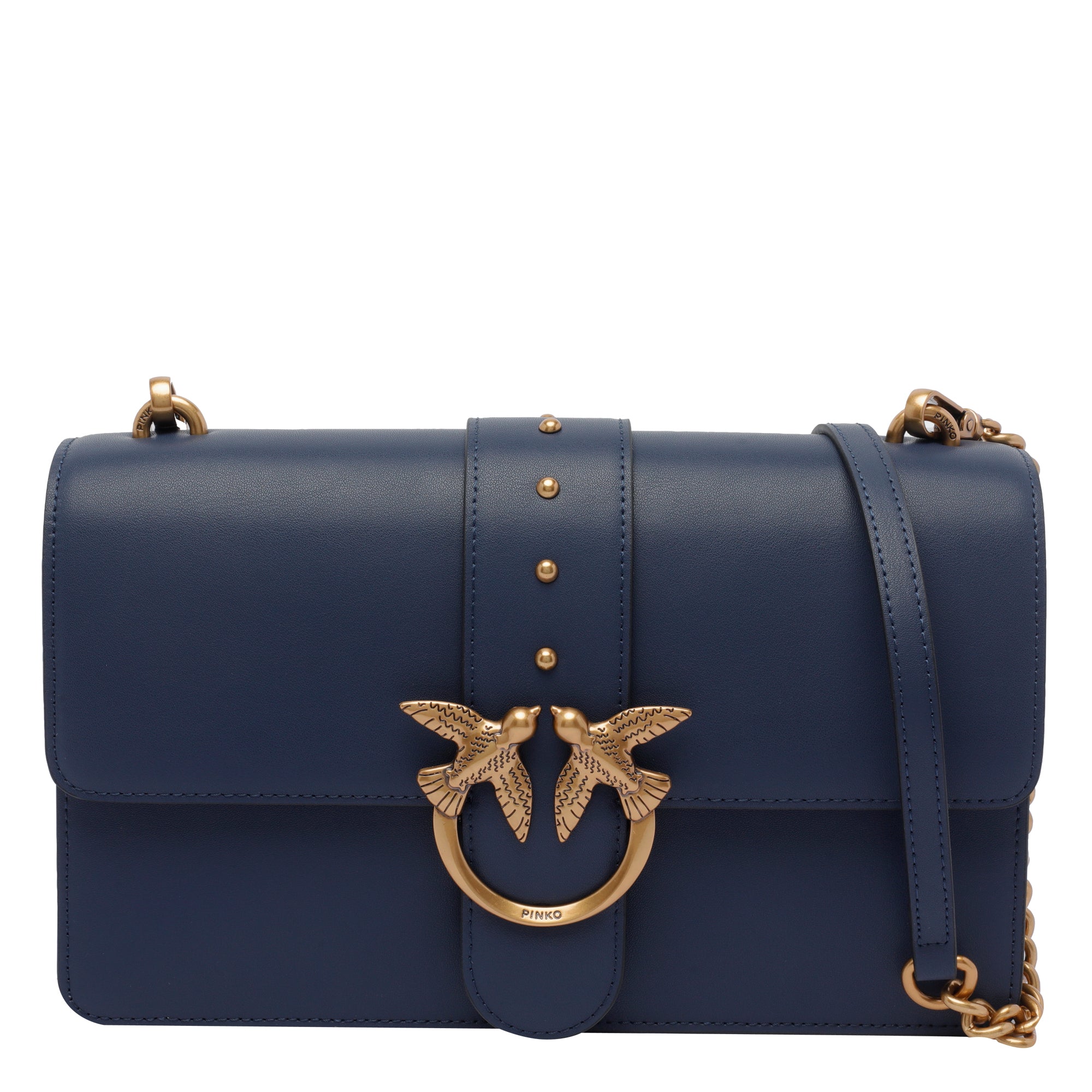 Pinko Bags Blue Calf Leather