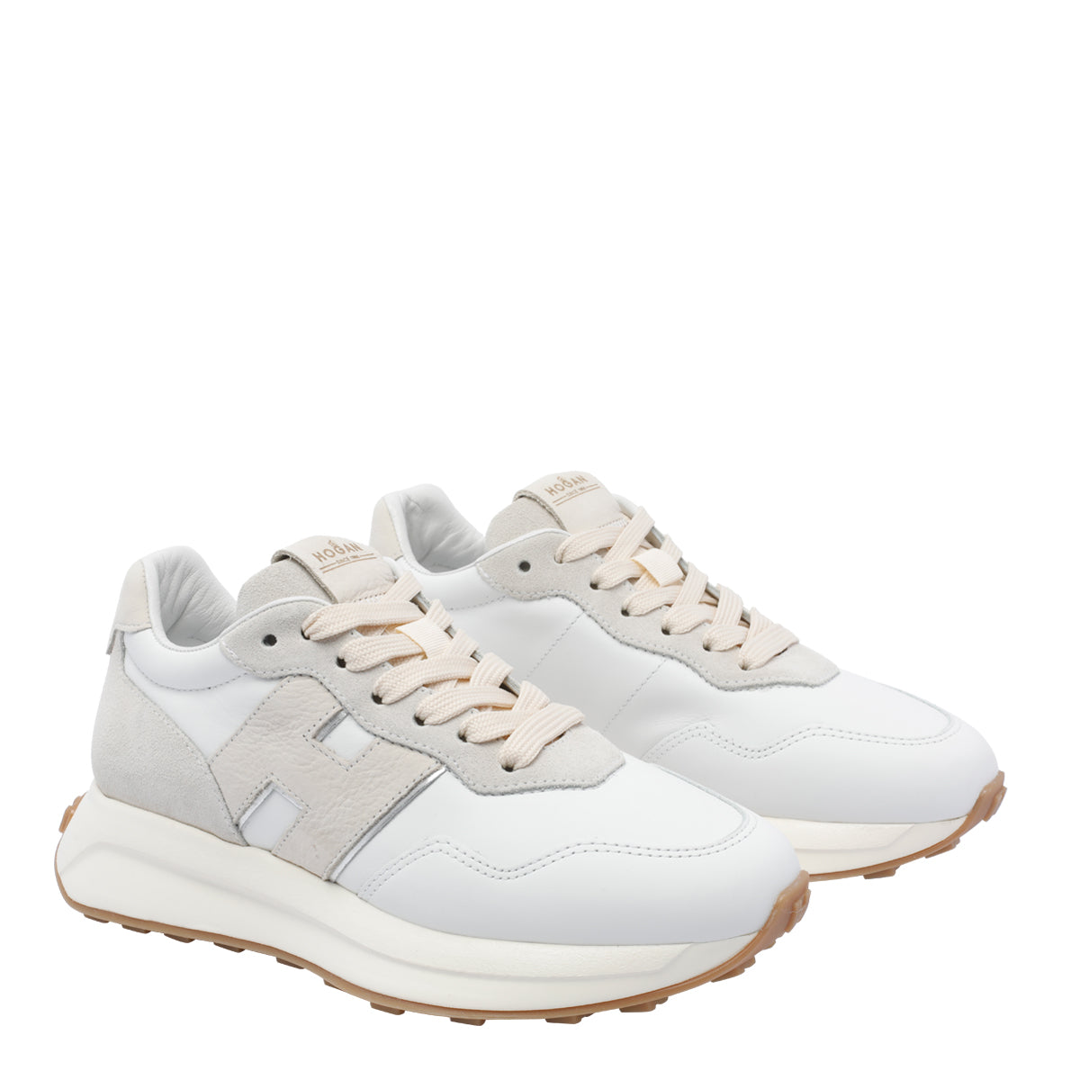 Hogan Sneakers White Calf Leather/ Rubber Sole