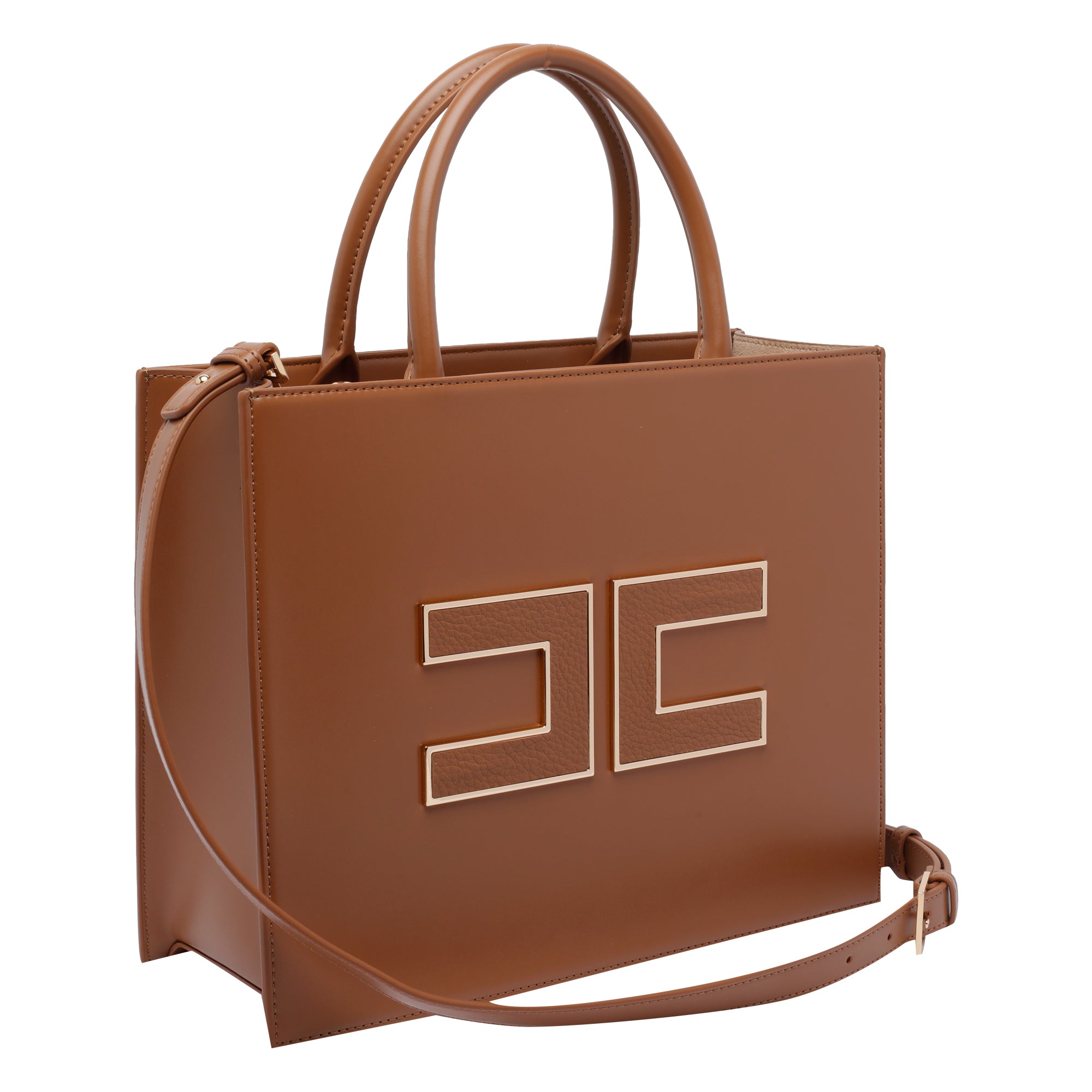 Elisabetta Franchi Bags Brown Polyester Polyurethane Cotton