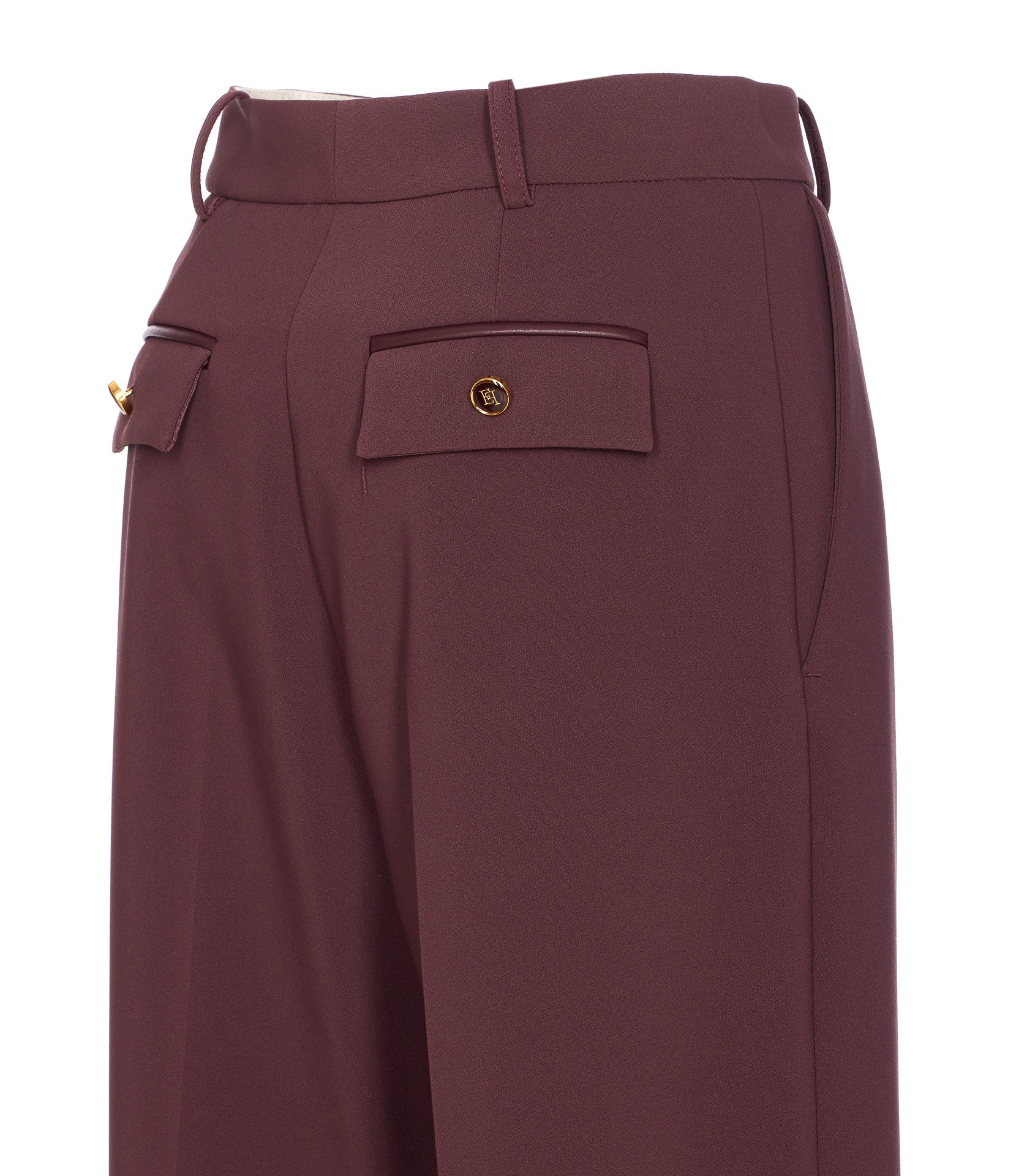 Elisabetta Franchi Trousers Red Polyester