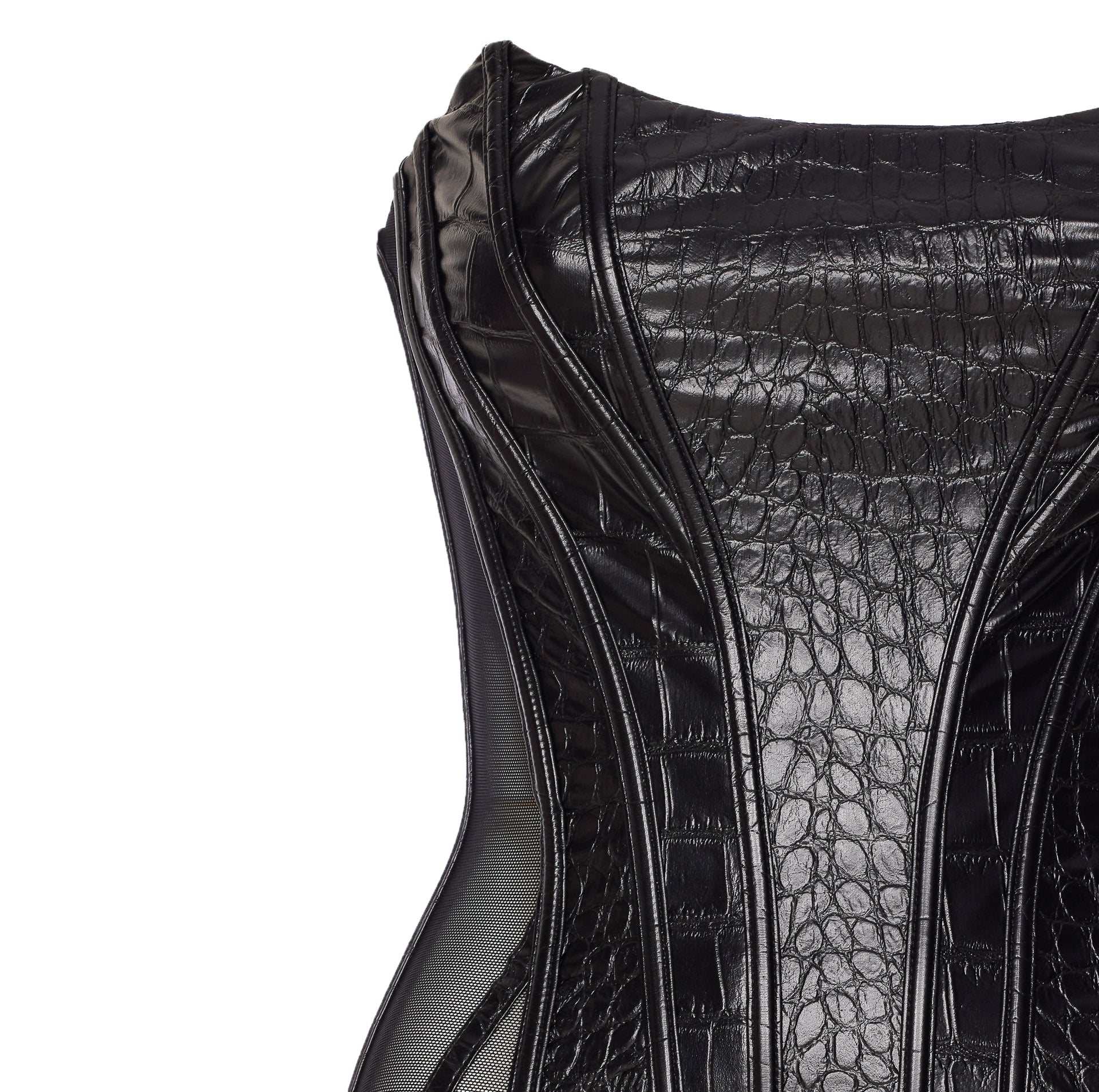 Elisabetta Franchi Top Black Polyurethane