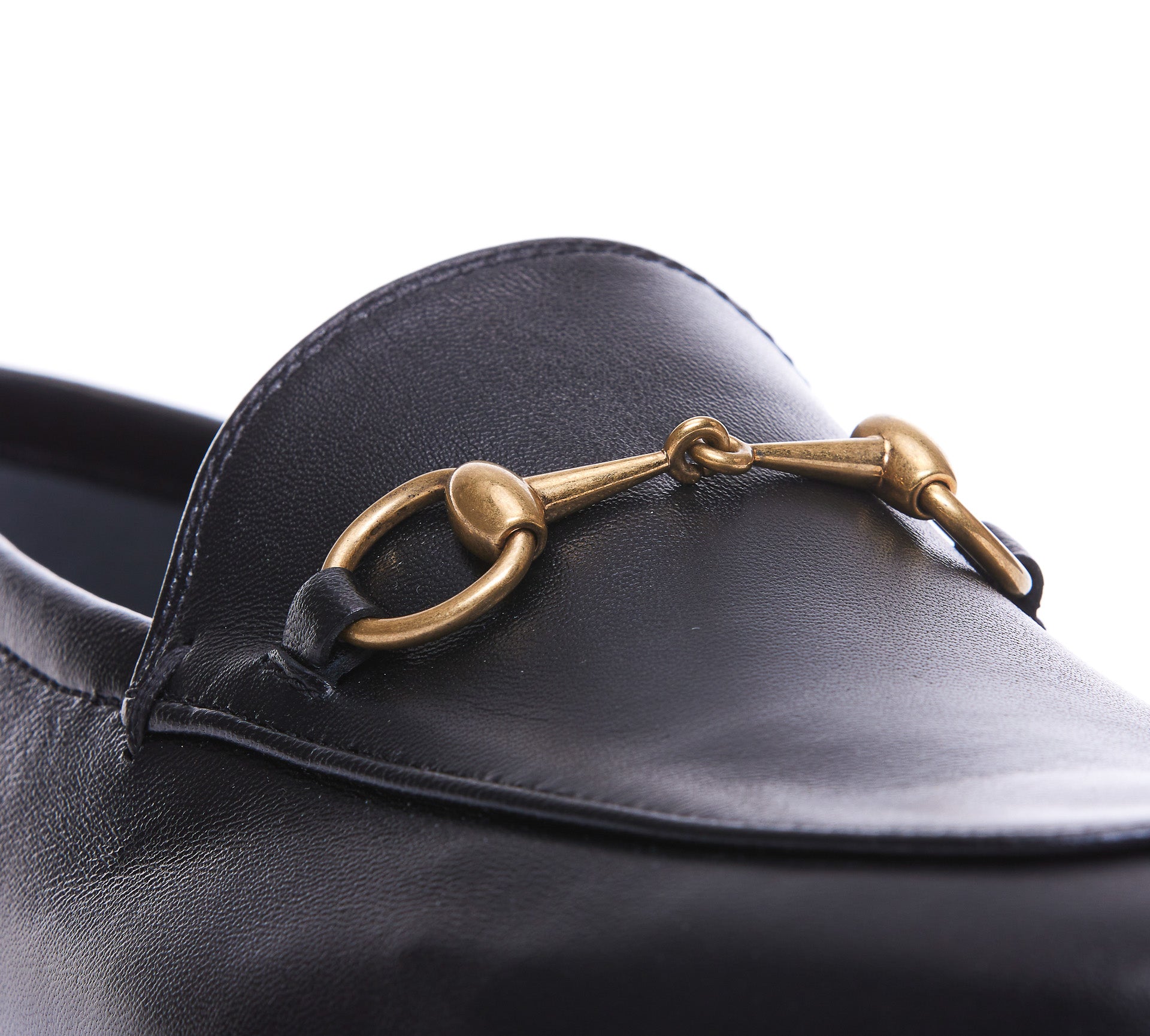 Gucci Flat Shoes Black Leather/ Leather Sole