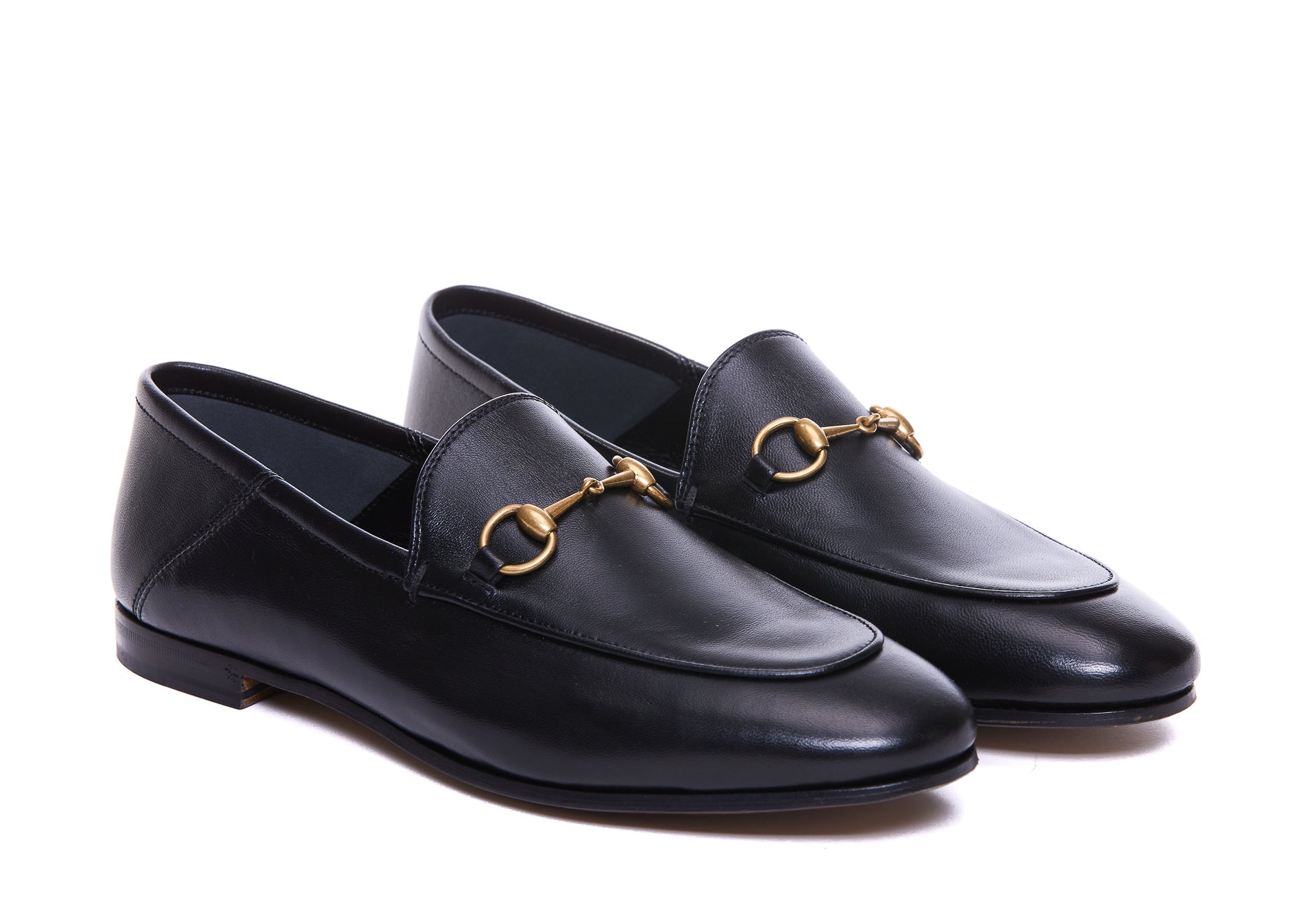 Gucci Flat Shoes Black Leather/ Leather Sole