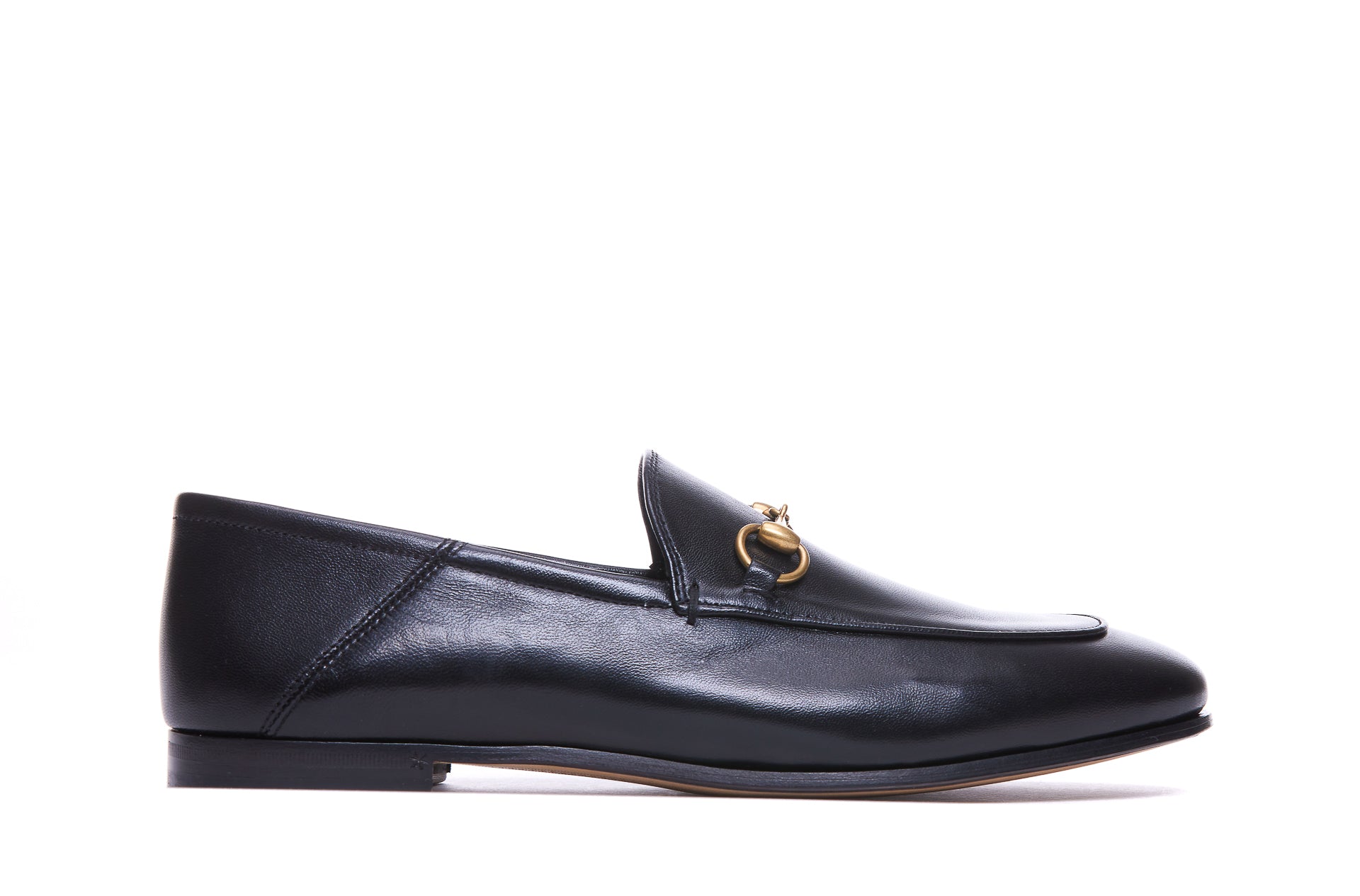 Gucci Flat Shoes Black Leather/ Leather Sole