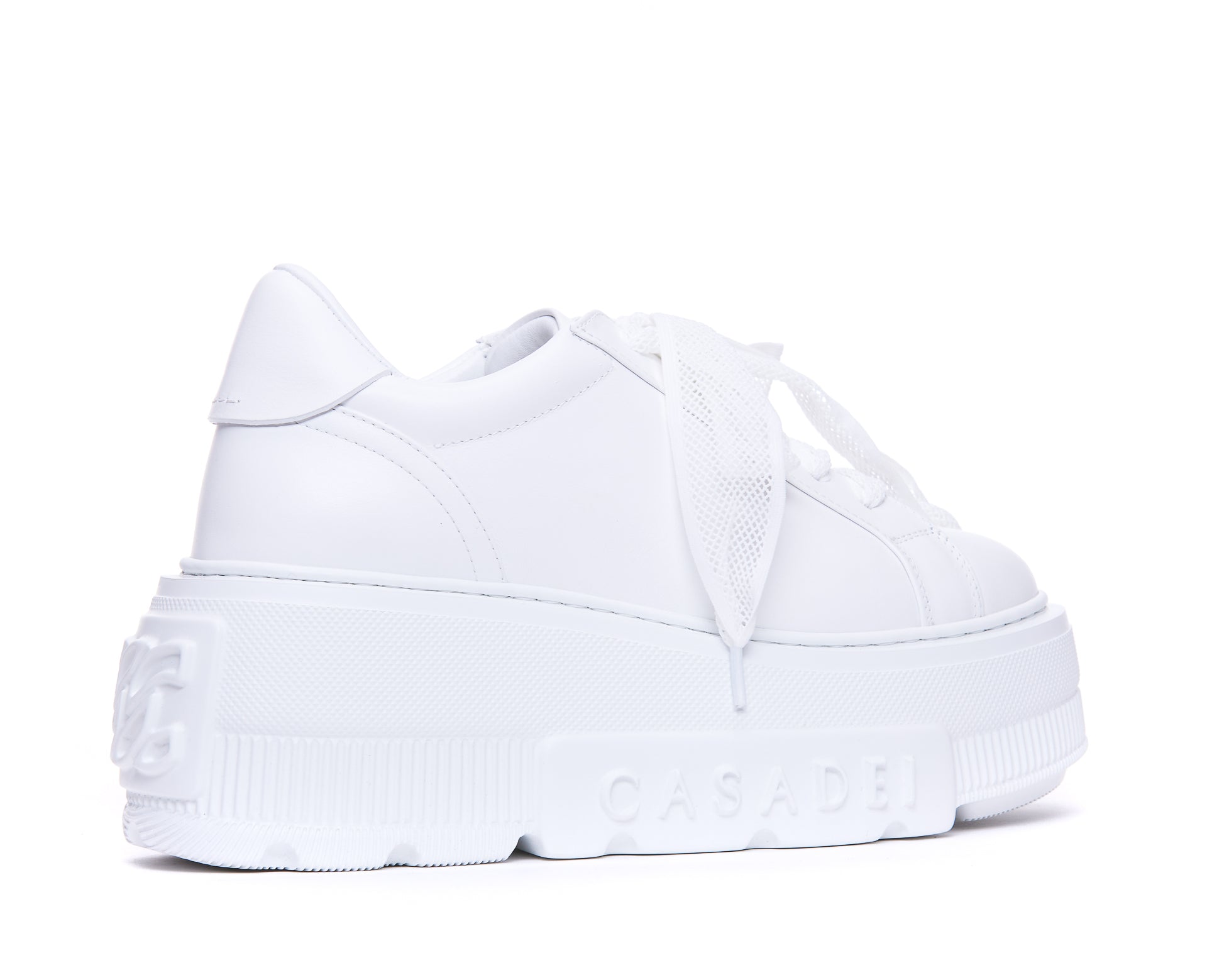Casadei Sneakers White Leather/ Rubber Sole