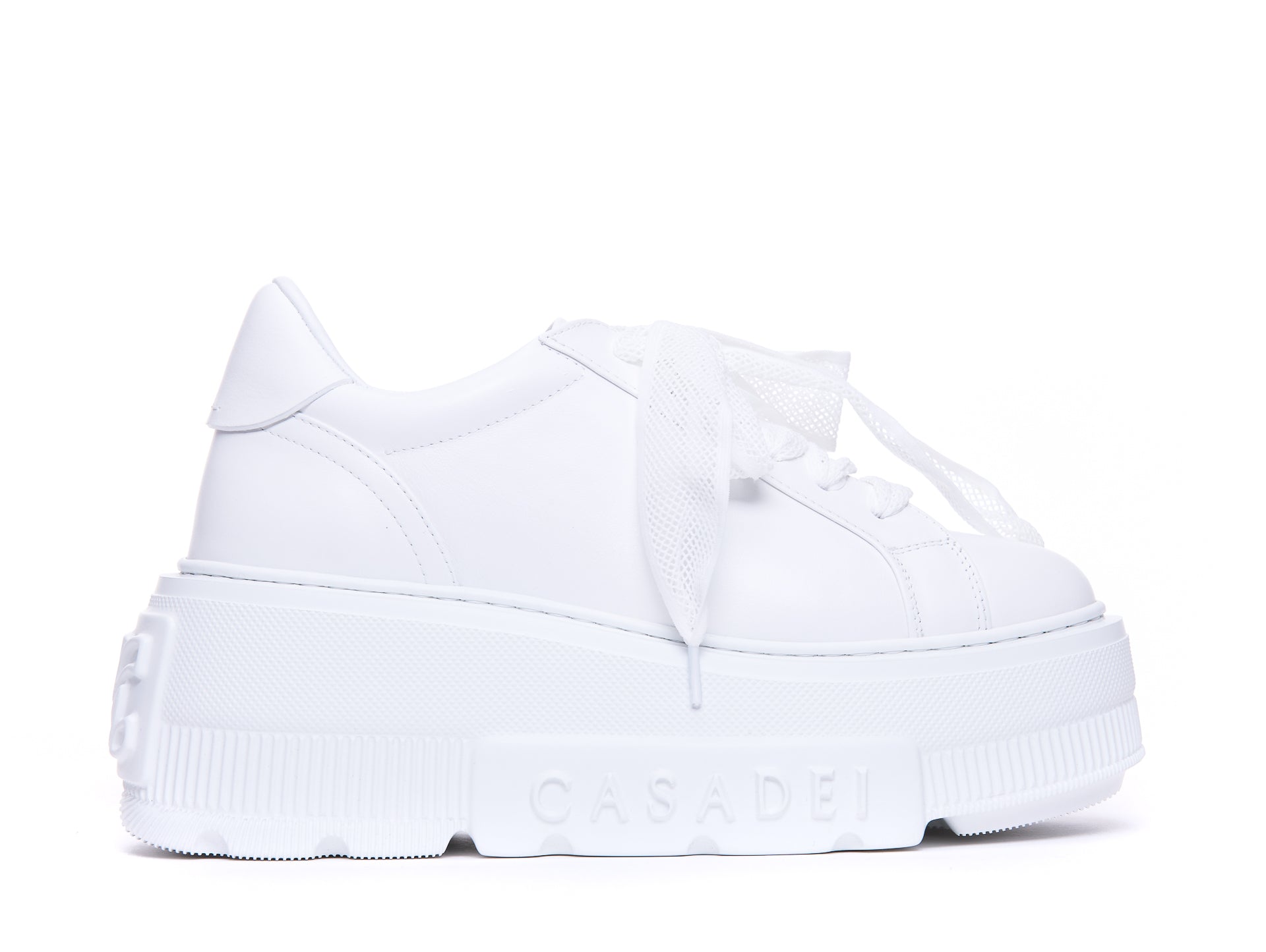 Casadei Sneakers White Leather/ Rubber Sole