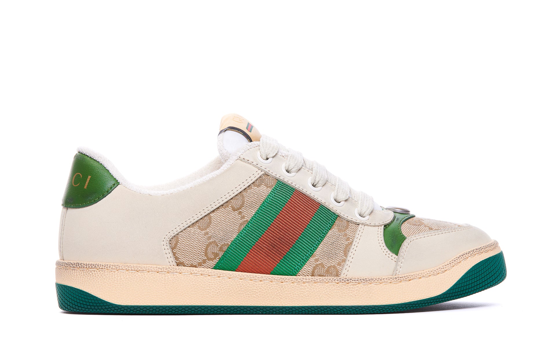 Gucci Sneakers Beige Fabric Leather