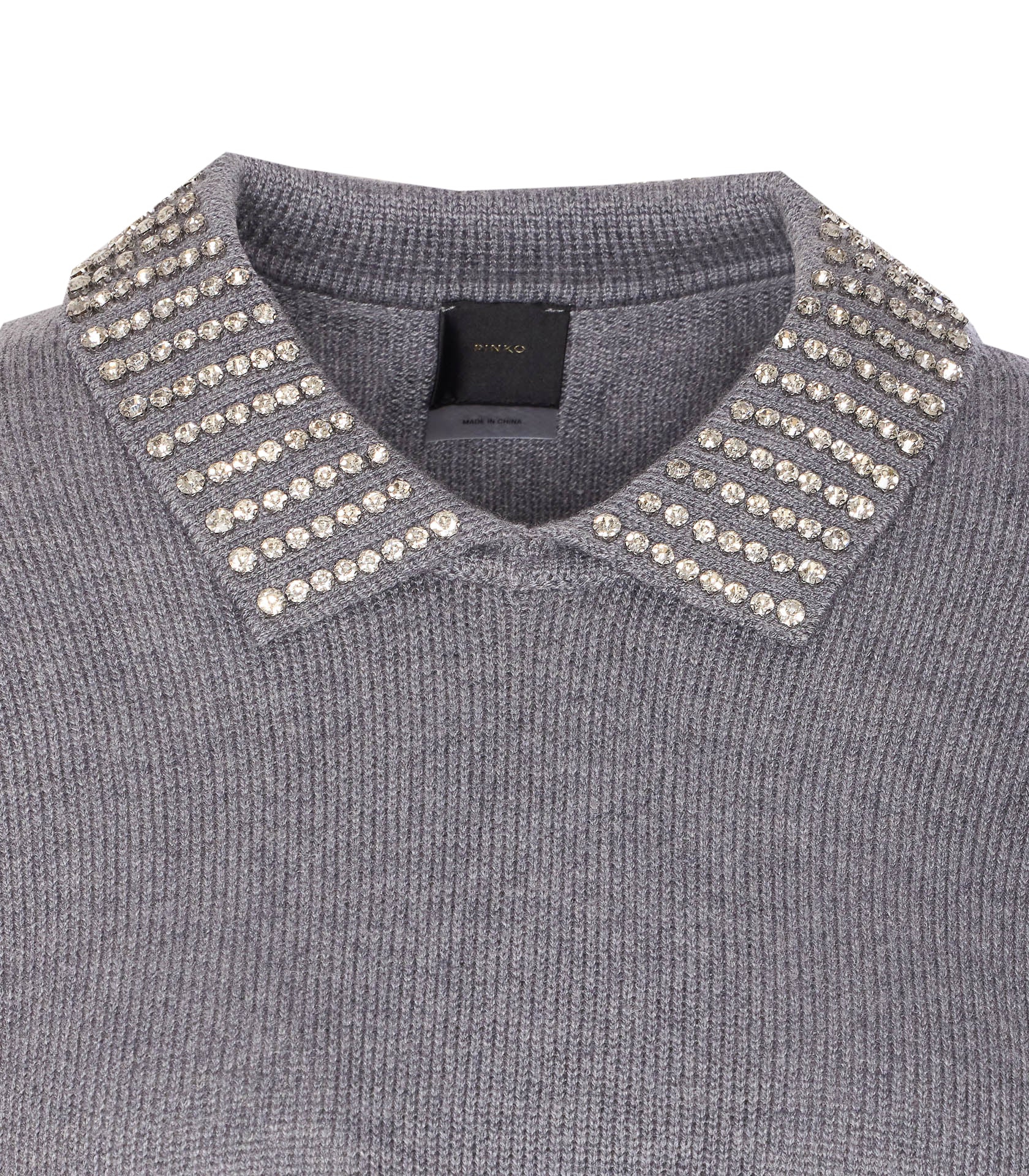Pinko Sweaters Grey Nylon