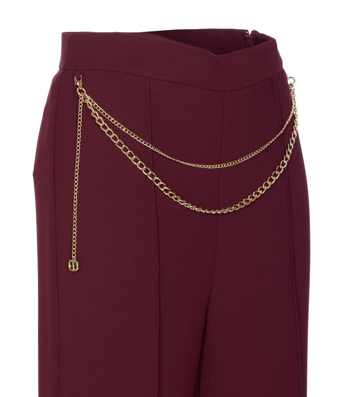 Twin-set Trousers Red Polyester
