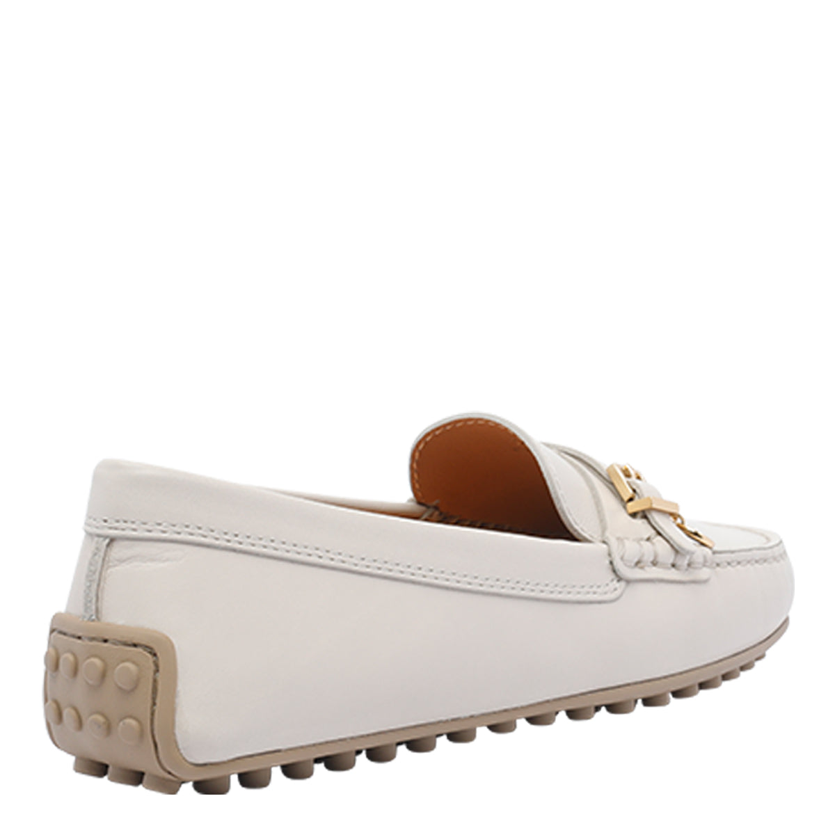 Tods Flat Shoes White Calf Leather/rubber Sole