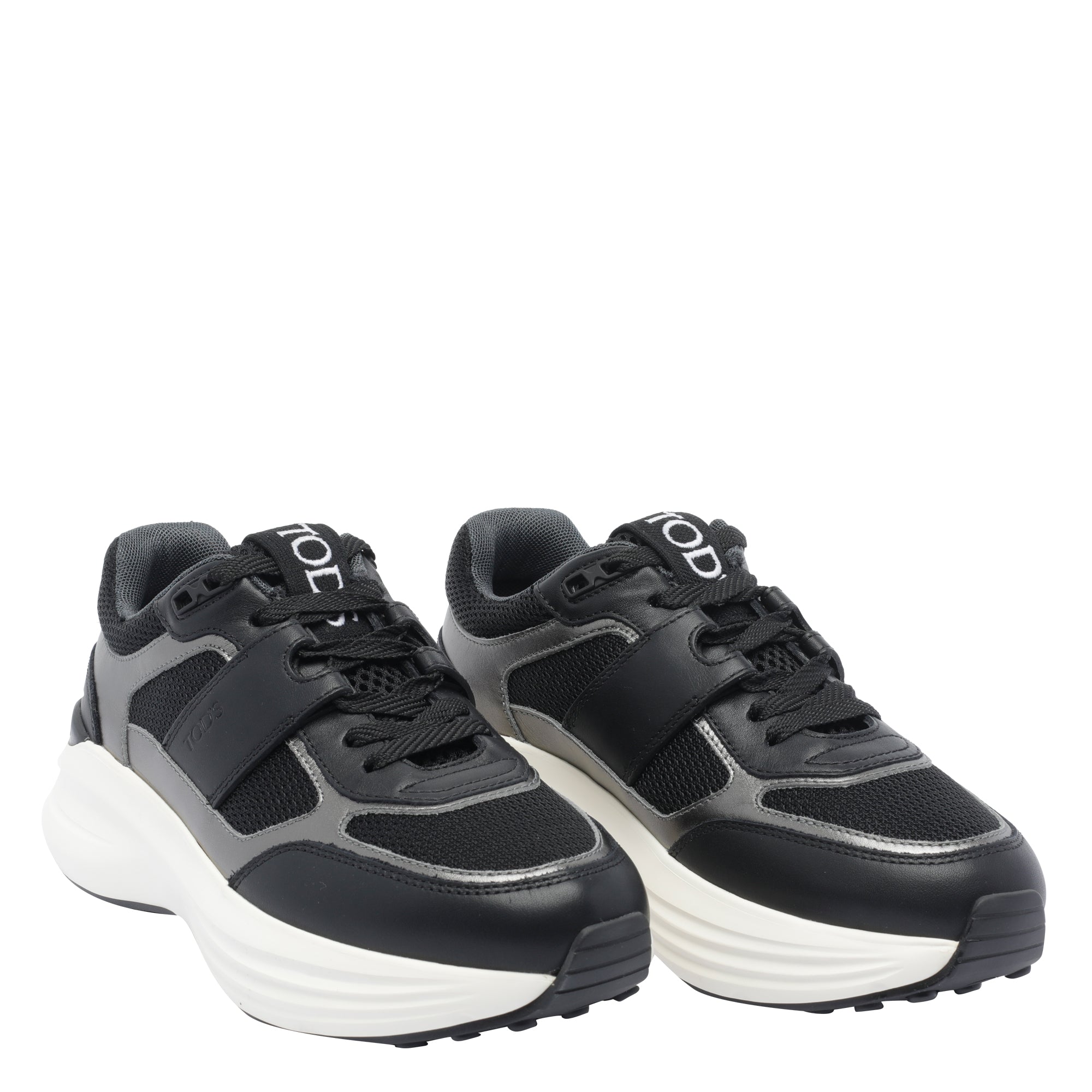 Tods Sneakers Grey Calf Leather/textile